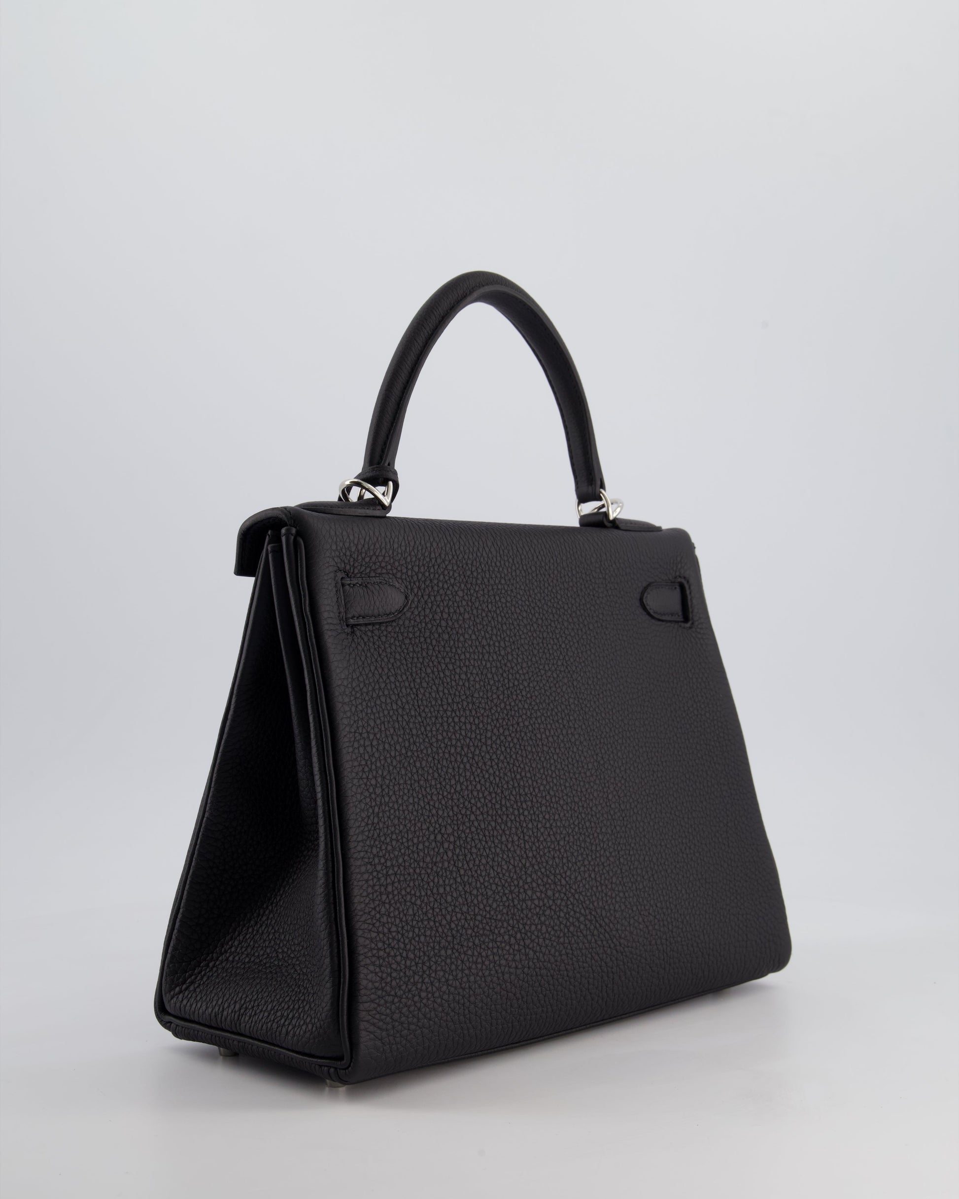 Hermes Kelly 28cm Retourne Bag in Black Togo Leather with Palladium Hardware
