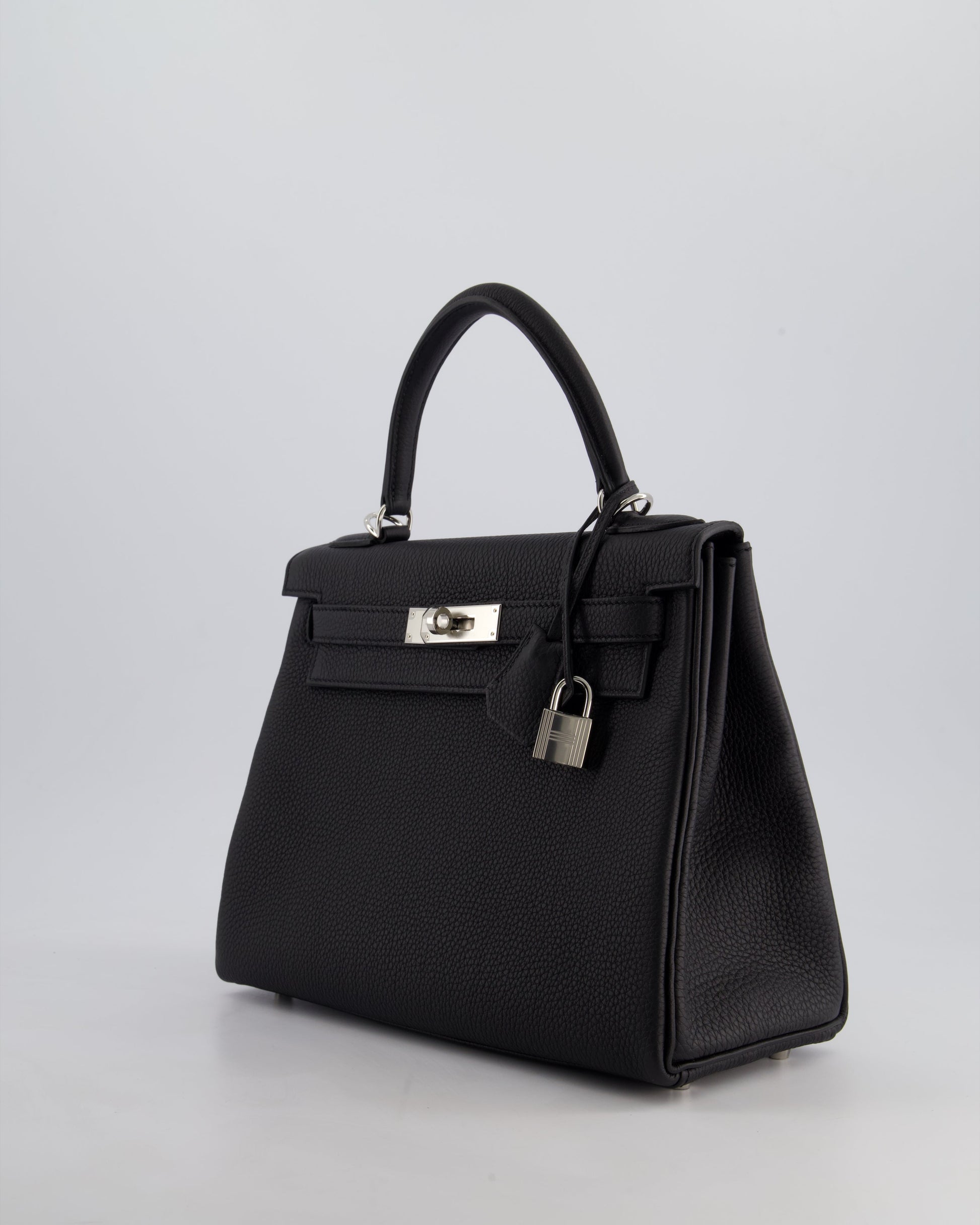 Hermes Kelly 28cm Retourne Bag in Black Togo Leather with Palladium Hardware