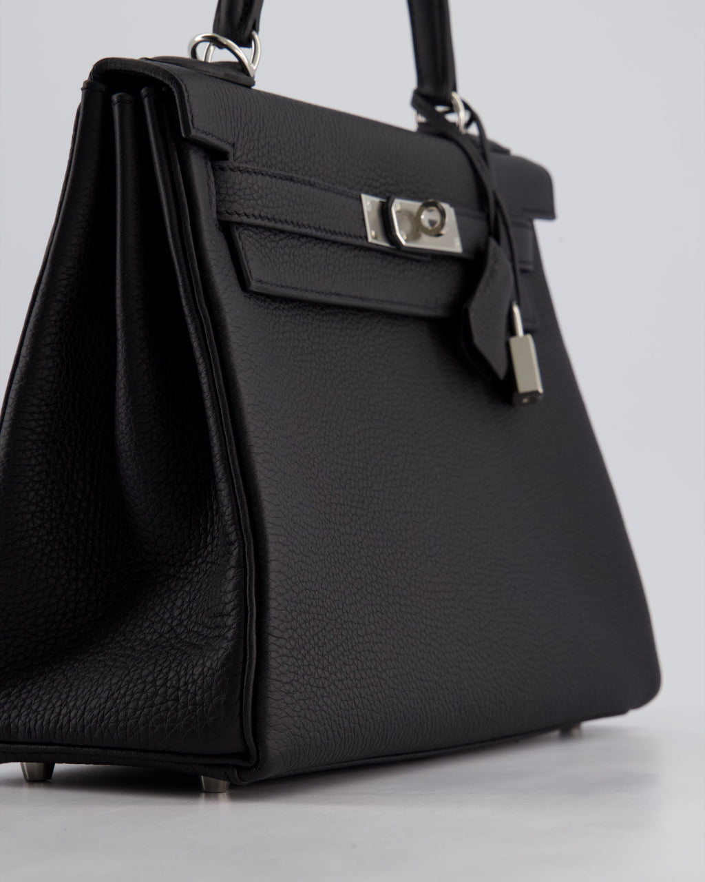 Hermes Kelly 28cm Retourne Bag in Black Togo Leather with Palladium Hardware