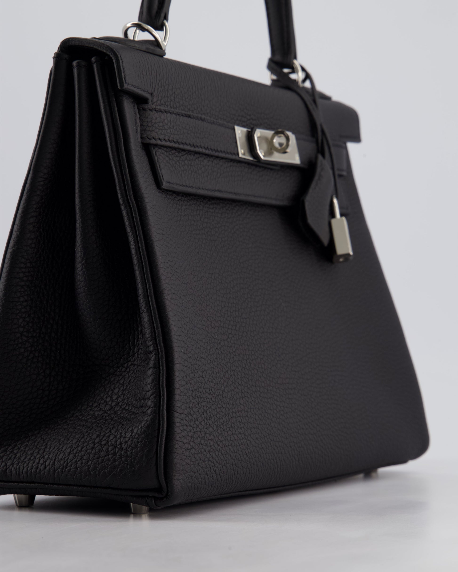 Hermes Kelly 28cm Retourne Bag in Black Togo Leather with Palladium Hardware