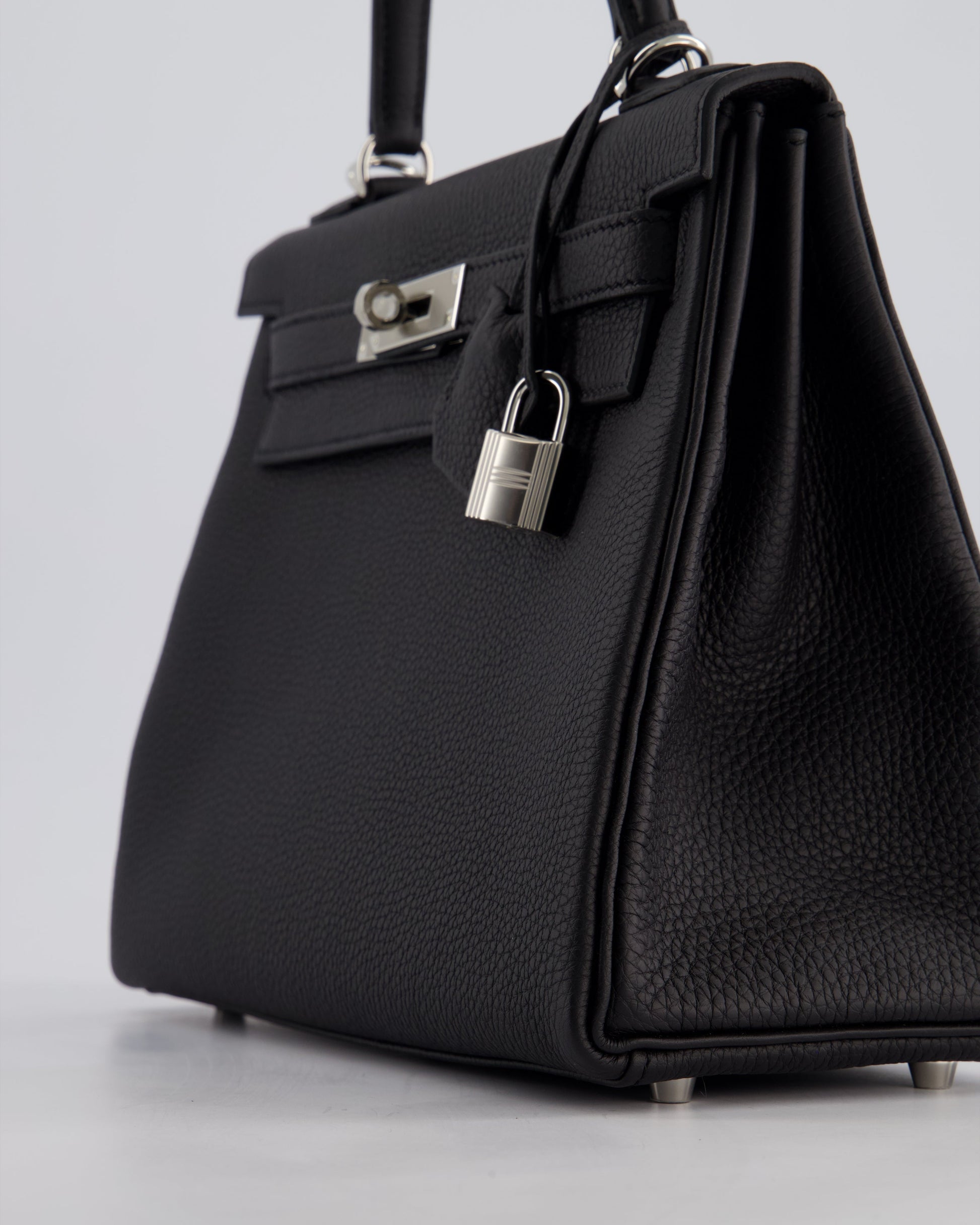 Hermes Kelly 28cm Retourne Bag in Black Togo Leather with Palladium Hardware