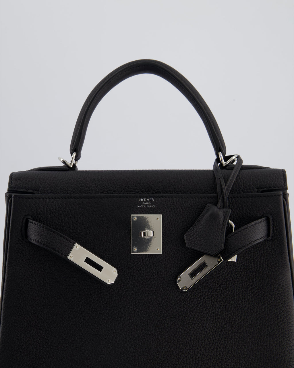 Hermes Kelly 28cm Retourne Bag in Black Togo Leather with Palladium Hardware