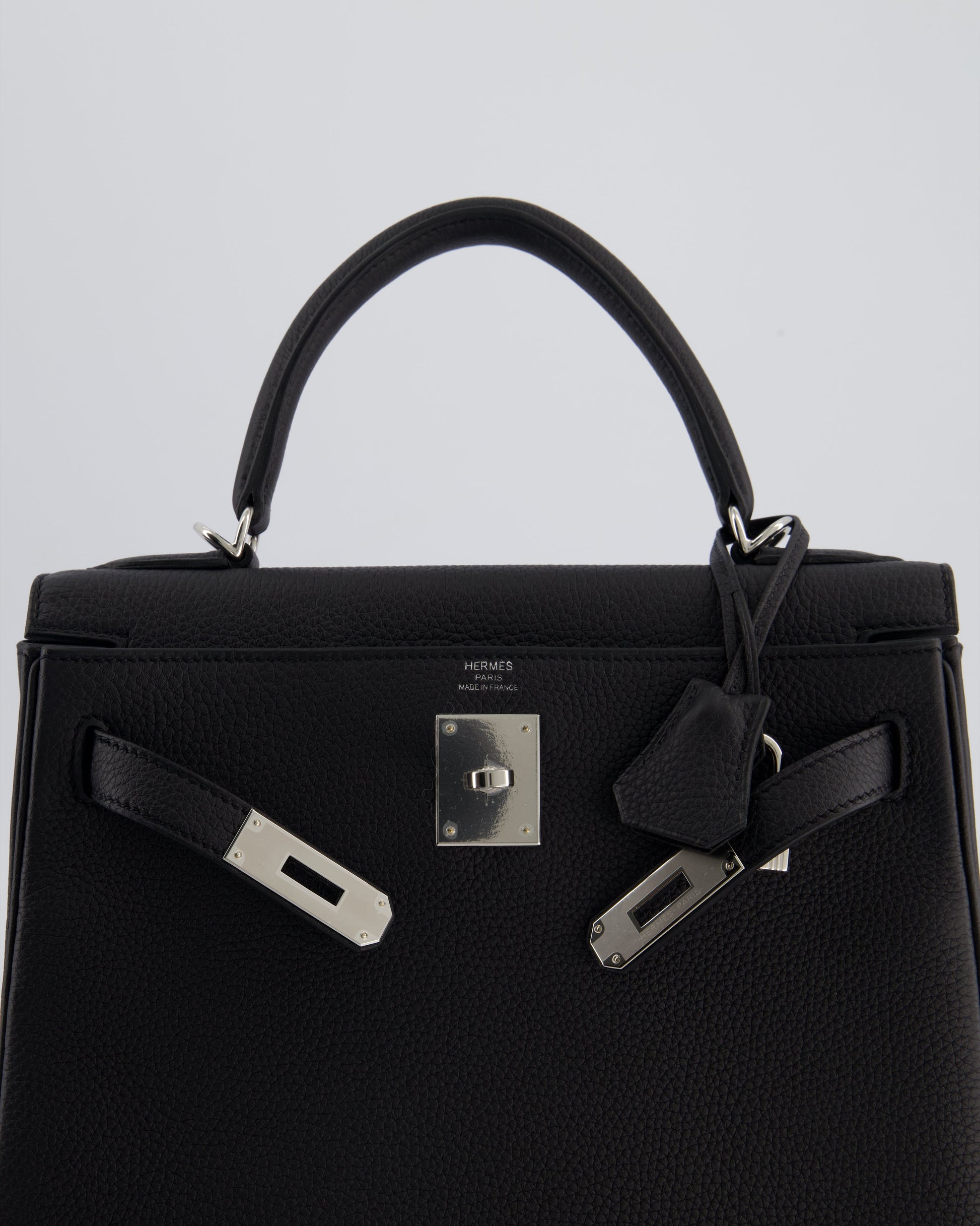 Hermes Kelly 28cm Retourne Bag in Black Togo Leather with Palladium Hardware