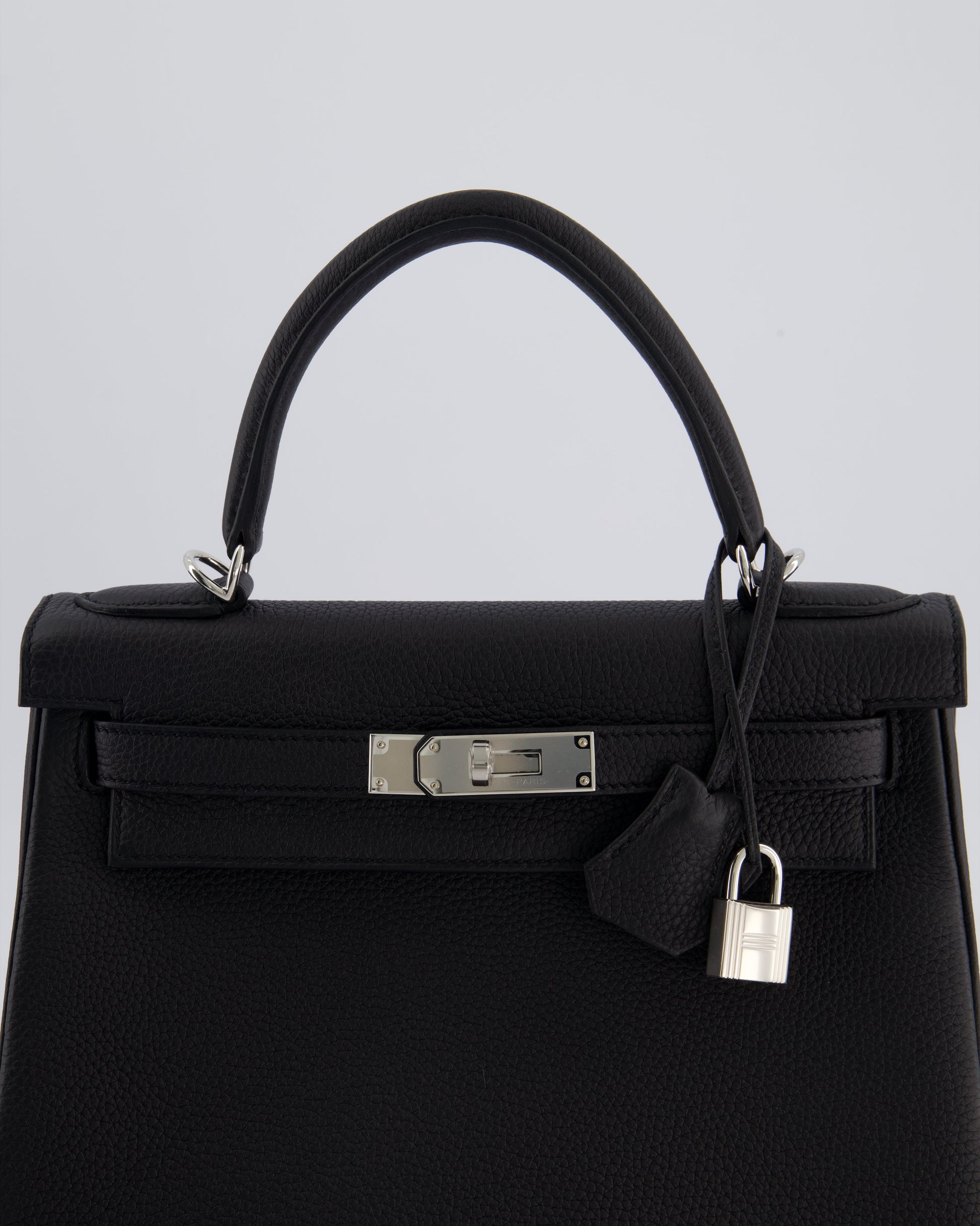 Hermes Kelly 28cm Retourne Bag in Black Togo Leather with Palladium Hardware