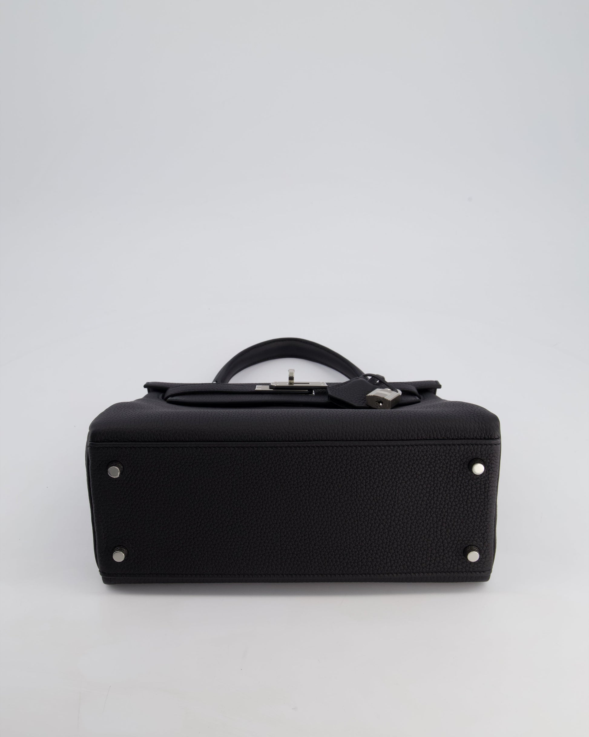 Hermes Kelly 28cm Retourne Bag in Black Togo Leather with Palladium Hardware