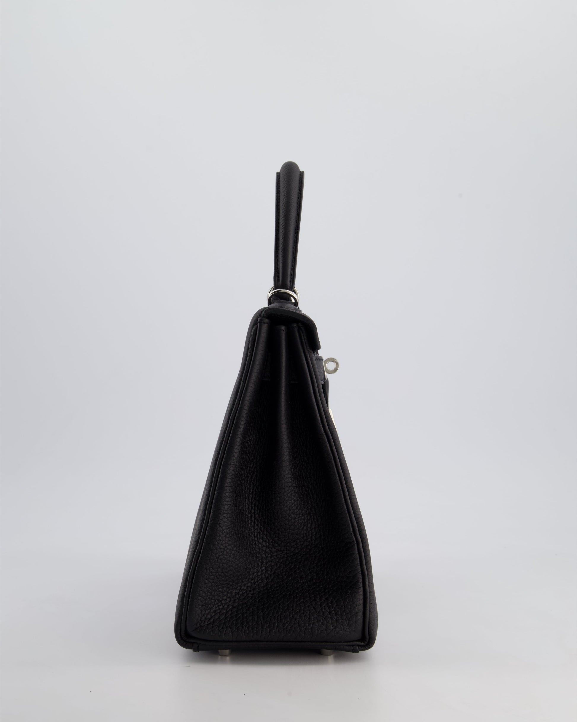 Hermes Kelly 28cm Retourne Bag in Black Togo Leather with Palladium Hardware