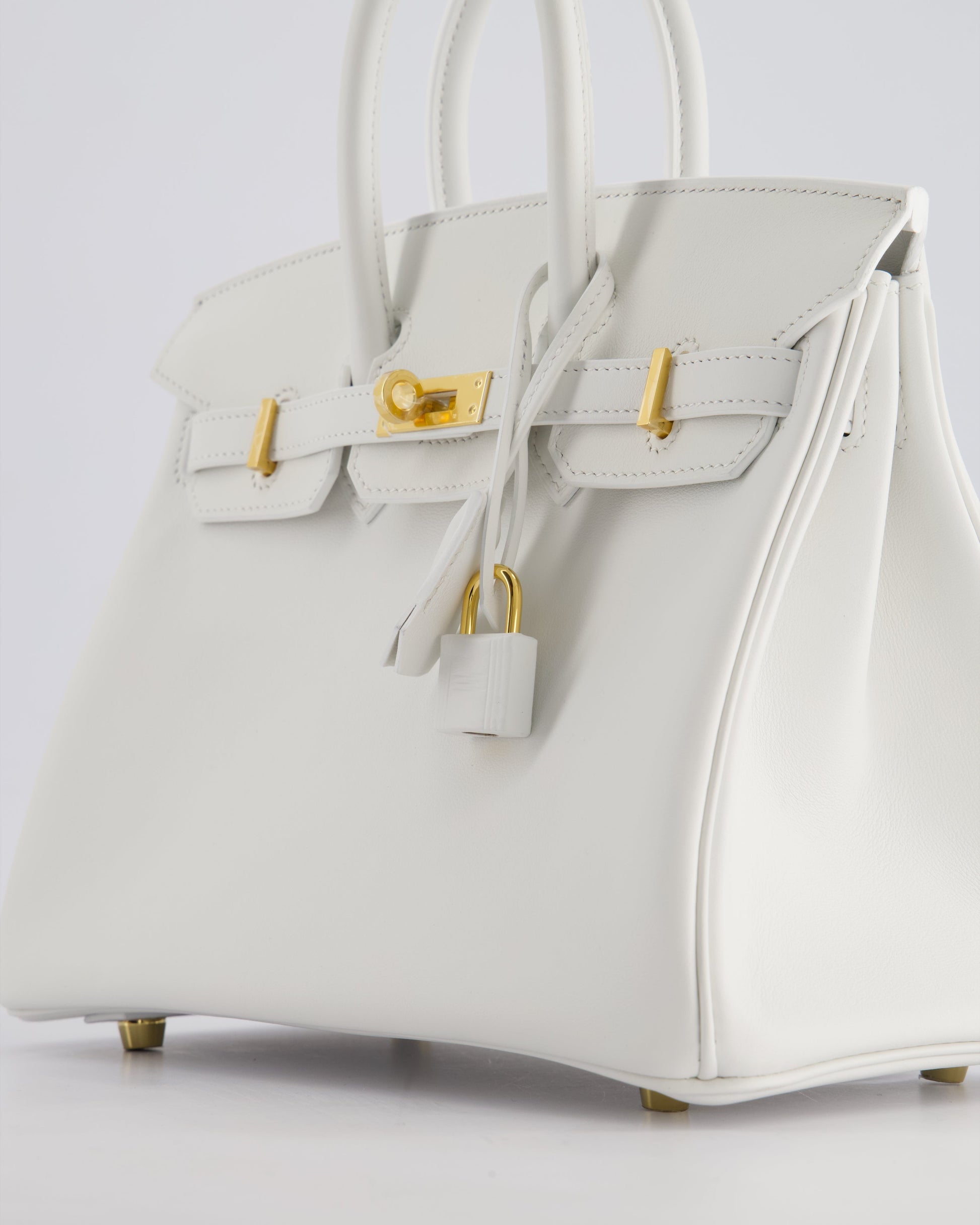 Hermes Birkin 25cm Bag in New White Swift Leather with Gold Hardware