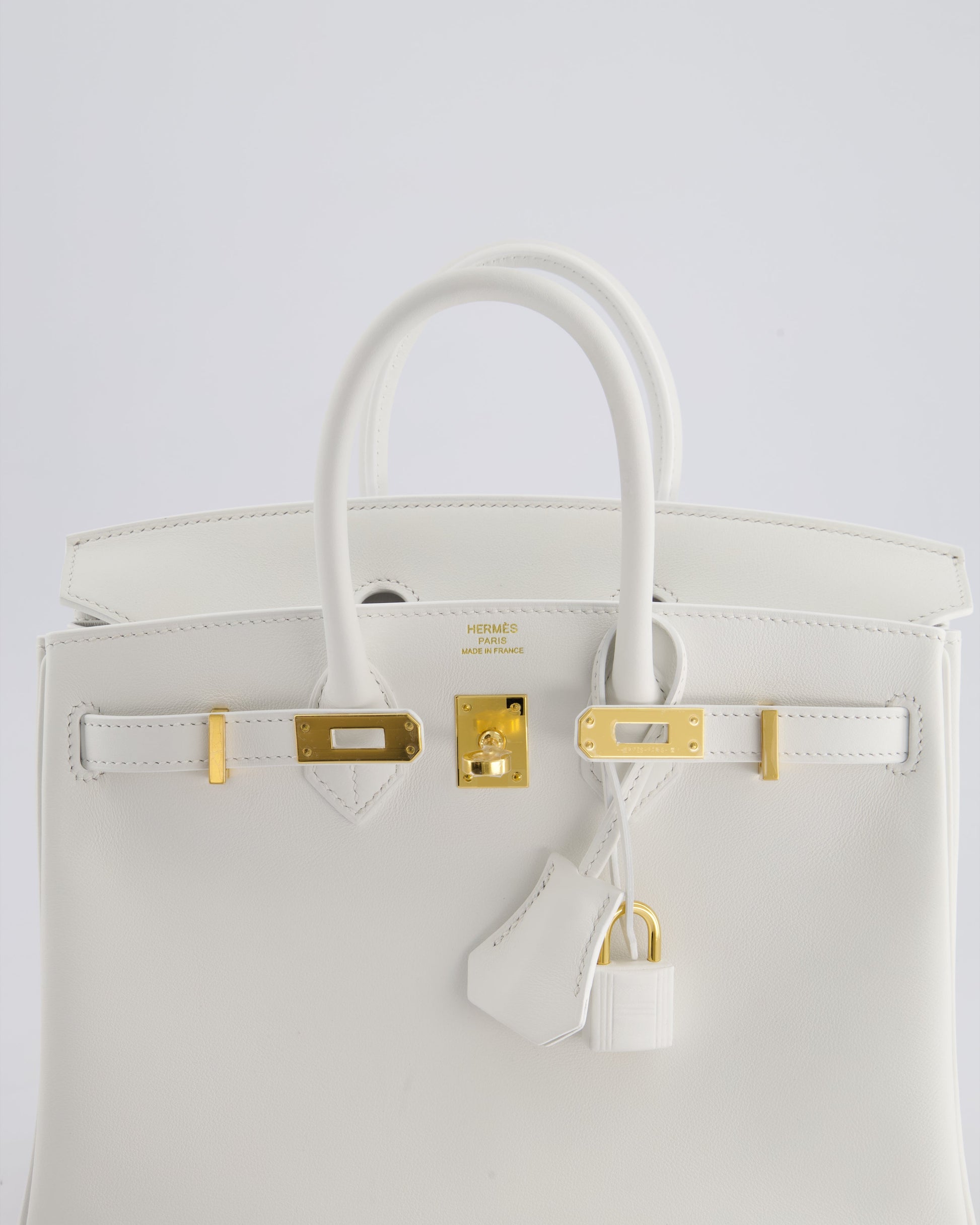 Hermes Birkin 25cm Bag in New White Swift Leather with Gold Hardware