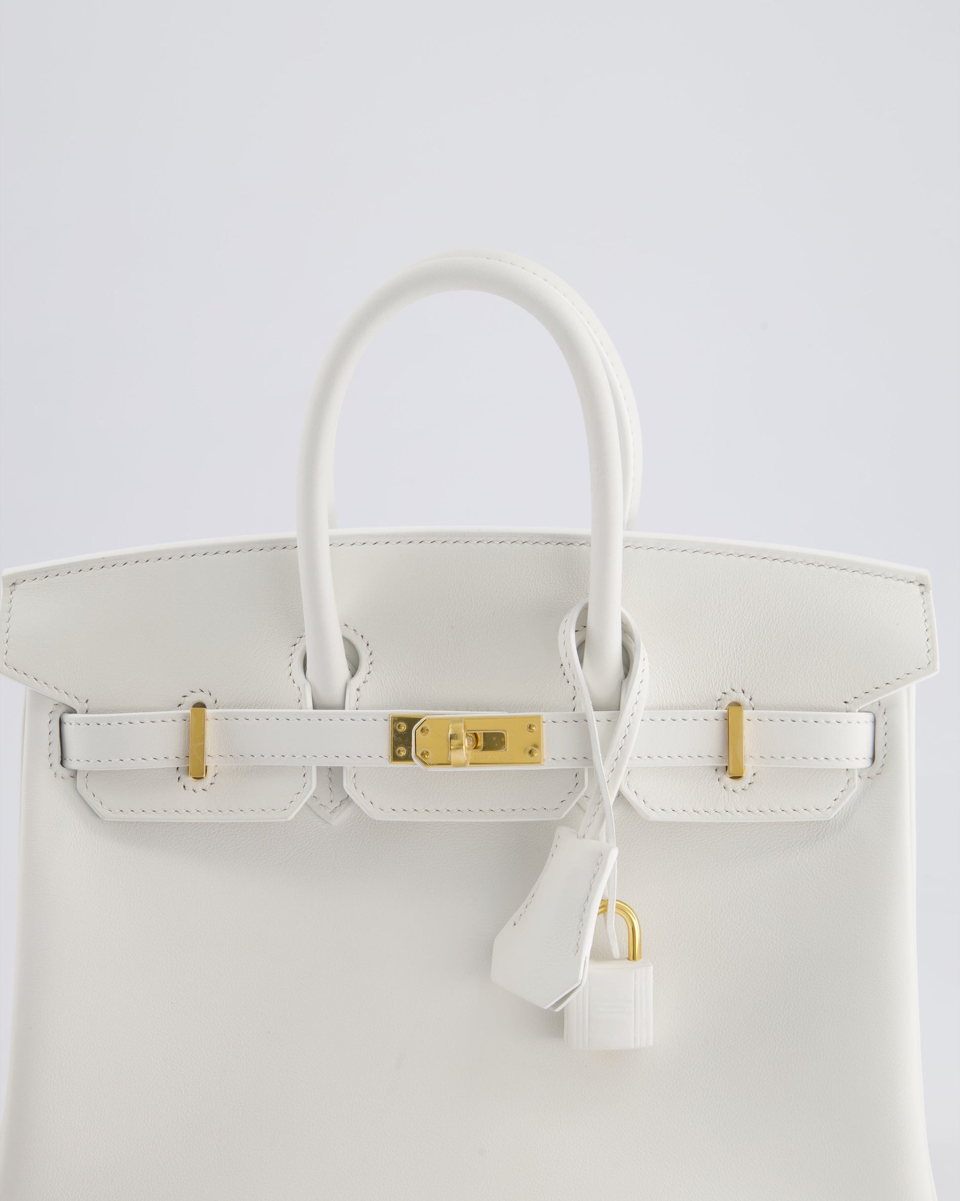 Hermes Birkin 25cm Bag in New White Swift Leather with Gold Hardware