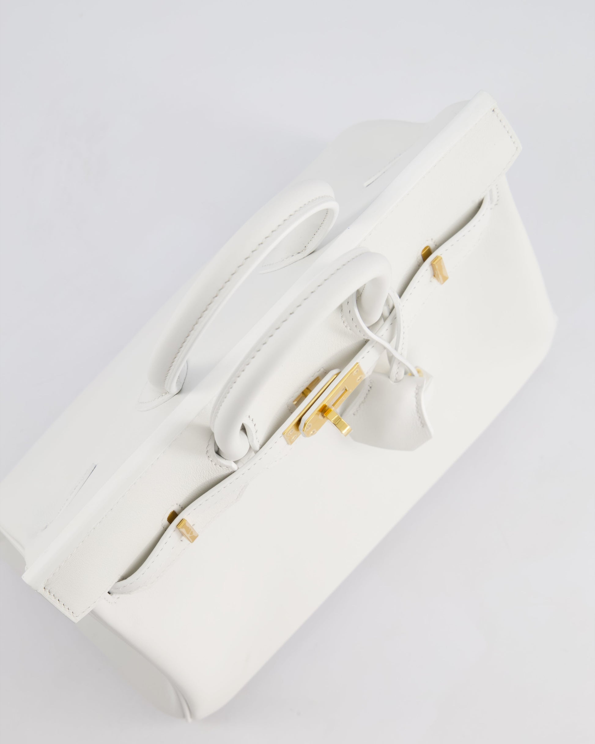 Hermes Birkin 25cm Bag in New White Swift Leather with Gold Hardware