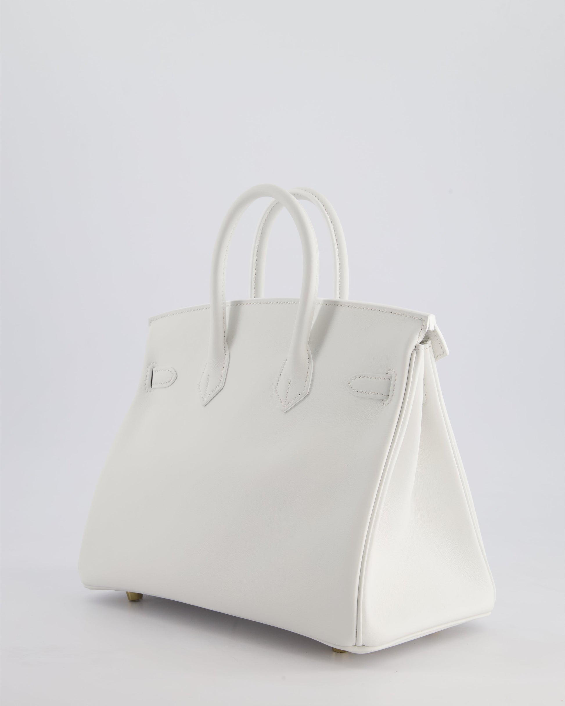 Hermes Birkin 25cm Bag in New White Swift Leather with Gold Hardware