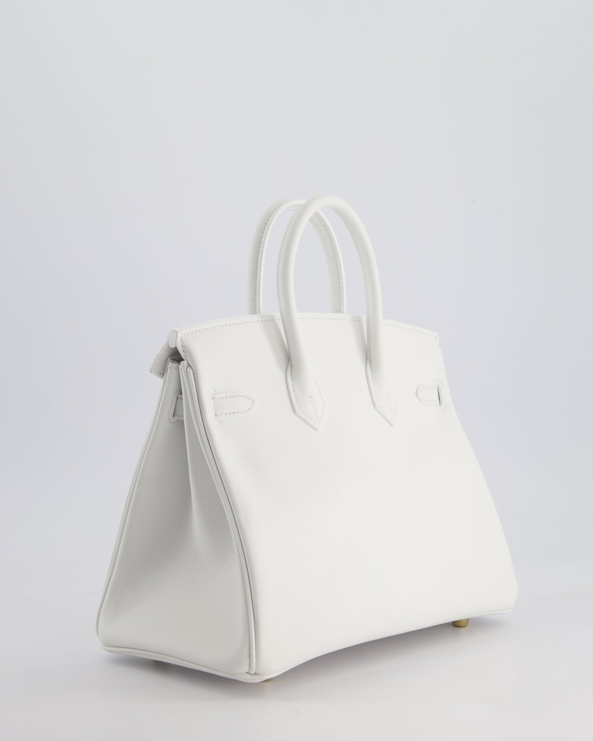 Hermes Birkin 25cm Bag in New White Swift Leather with Gold Hardware