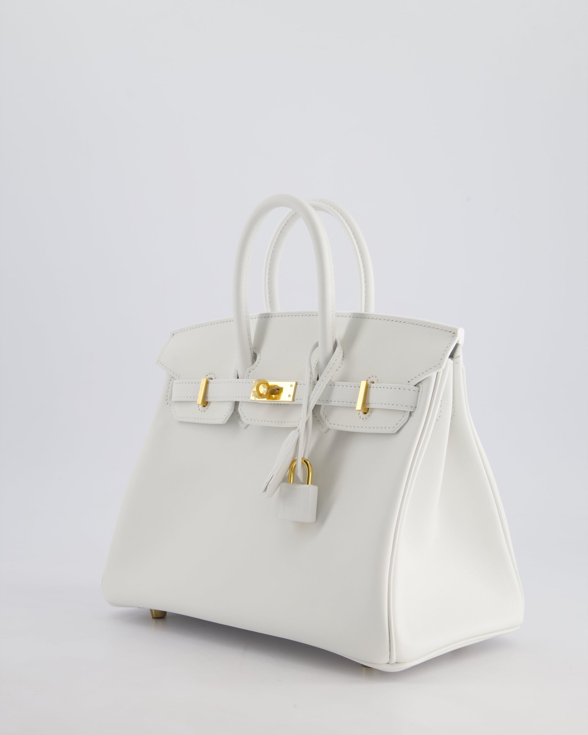 Hermes Birkin 25cm Bag in New White Swift Leather with Gold Hardware