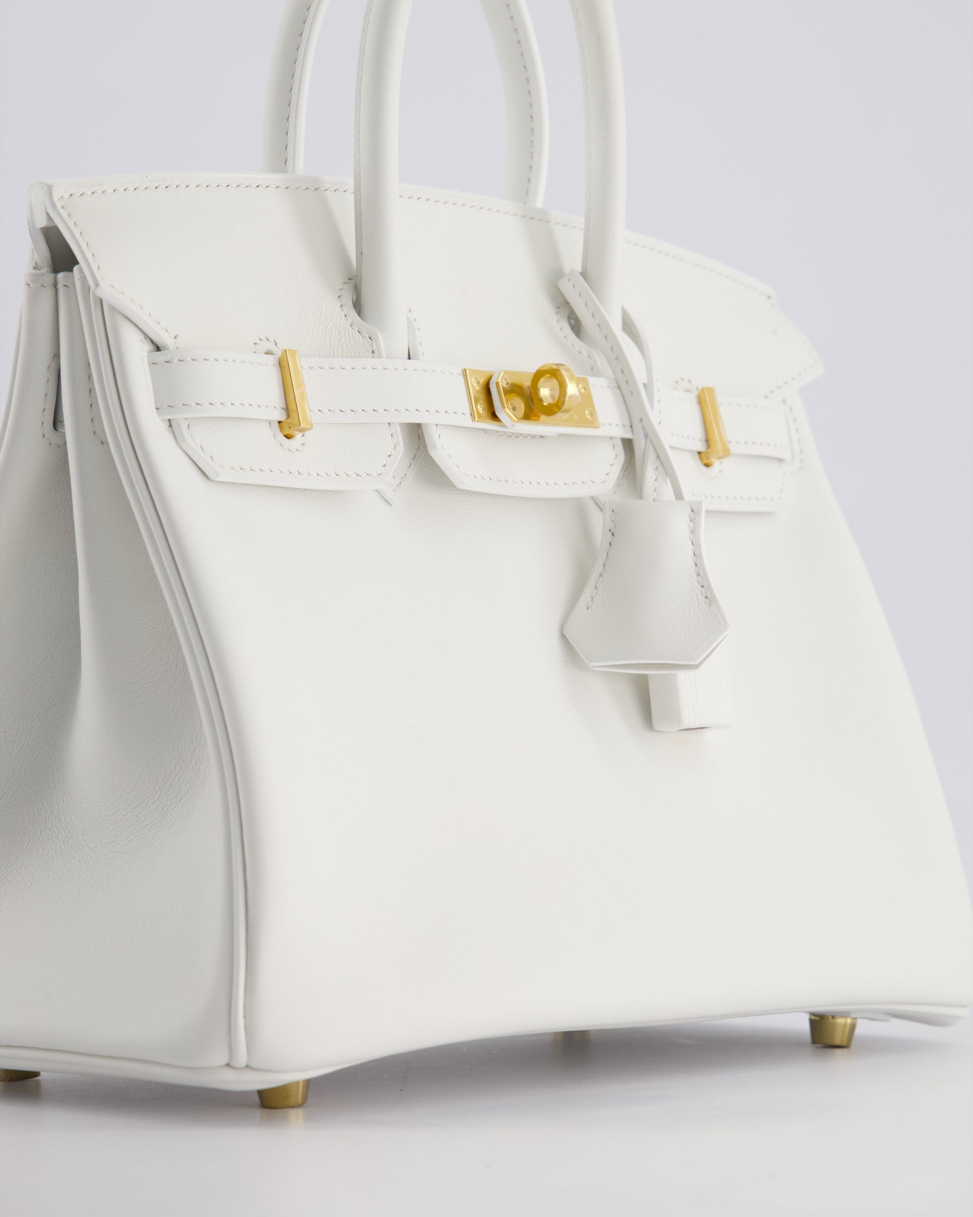 Hermes Birkin 25cm Bag in New White Swift Leather with Gold Hardware