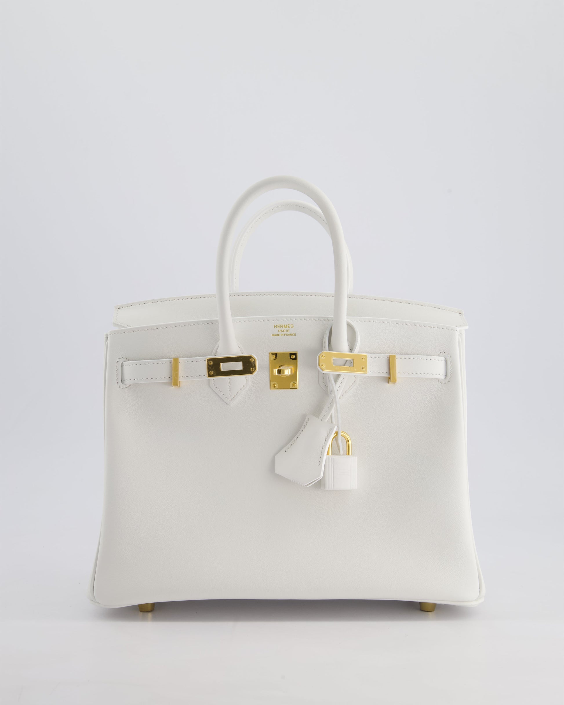 Hermes Birkin 25cm Bag in New White Swift Leather with Gold Hardware