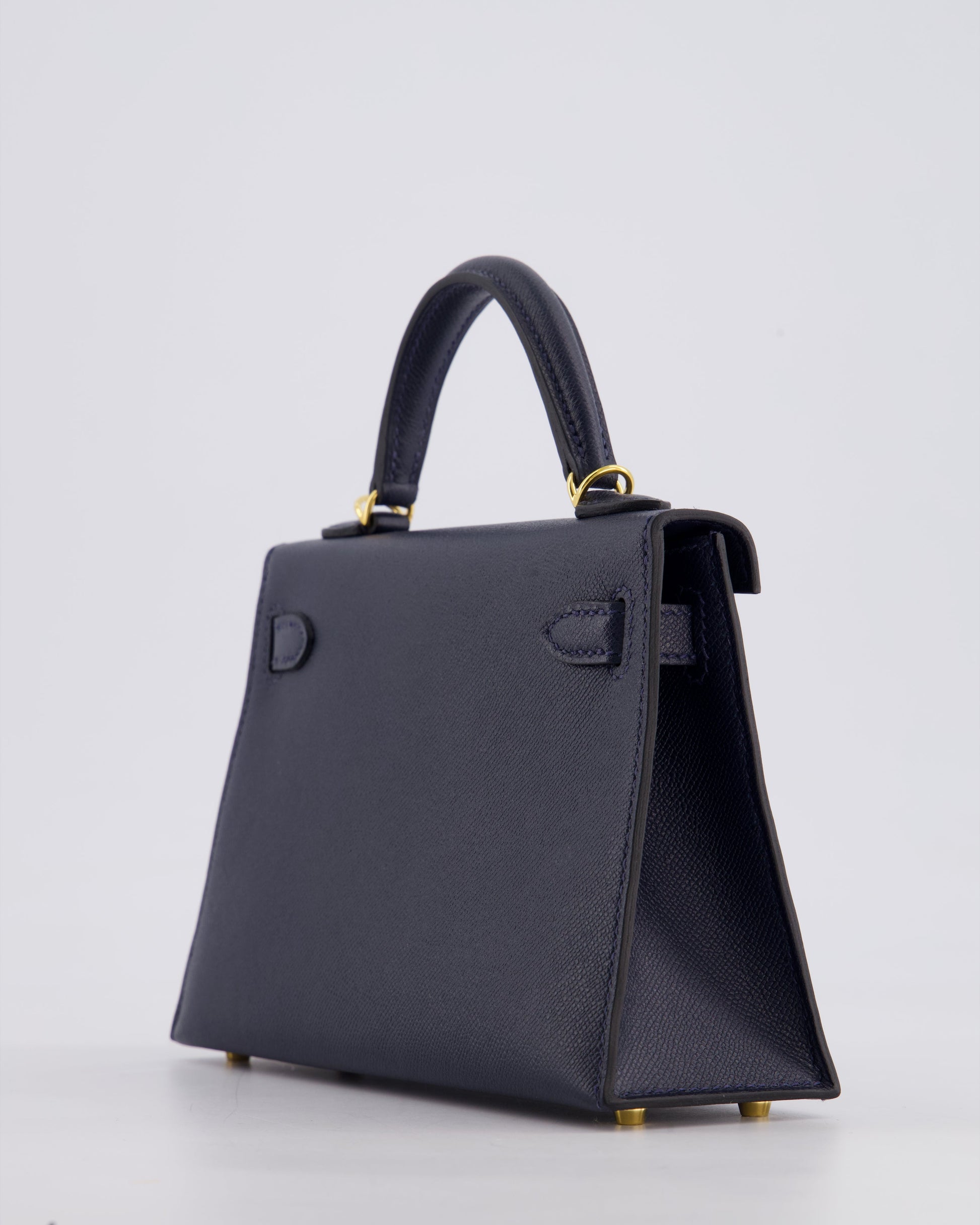 Hermes Mini Kelly II Bag 20cm in Bleu Nuit Madame Leather with Gold Hardware