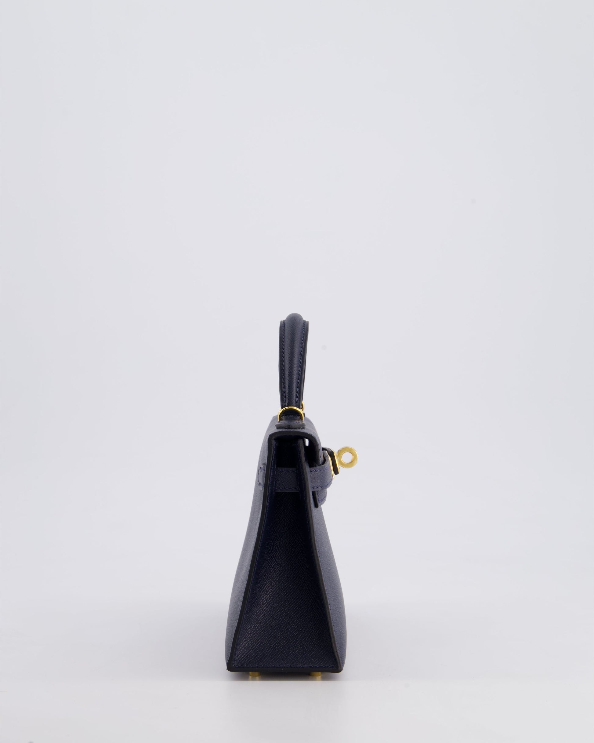 Hermes Mini Kelly II Bag 20cm in Bleu Nuit Madame Leather with Gold Hardware