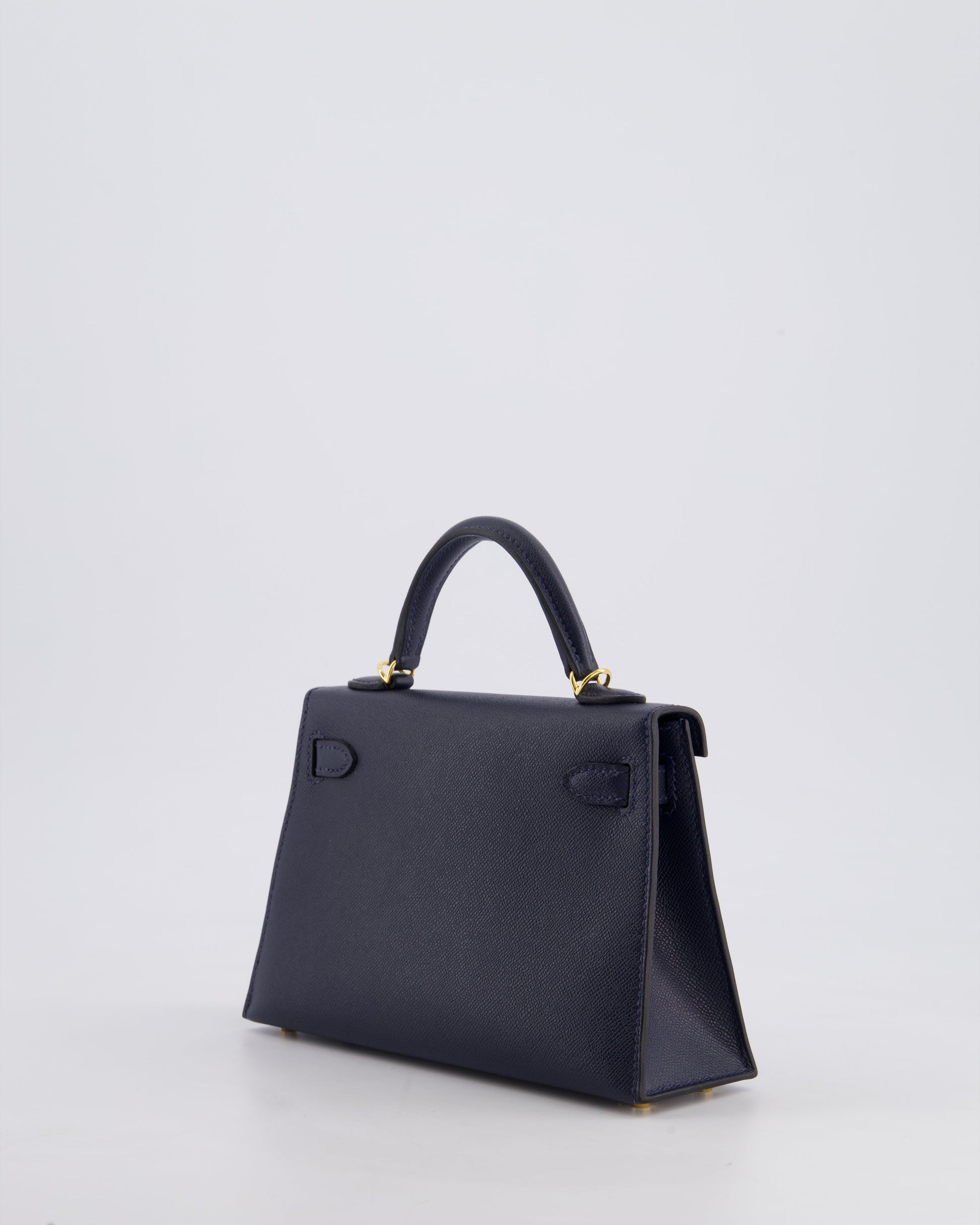 Hermes Mini Kelly II Bag 20cm in Bleu Nuit Madame Leather with Gold Hardware