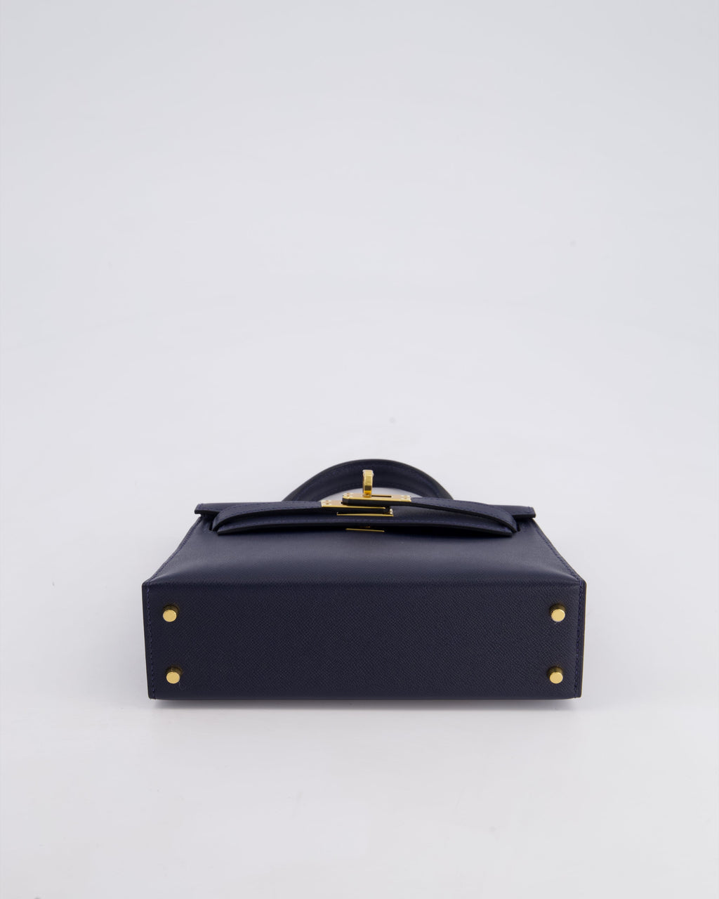 Hermes Mini Kelly II Bag 20cm in Bleu Nuit Madame Leather with Gold Hardware