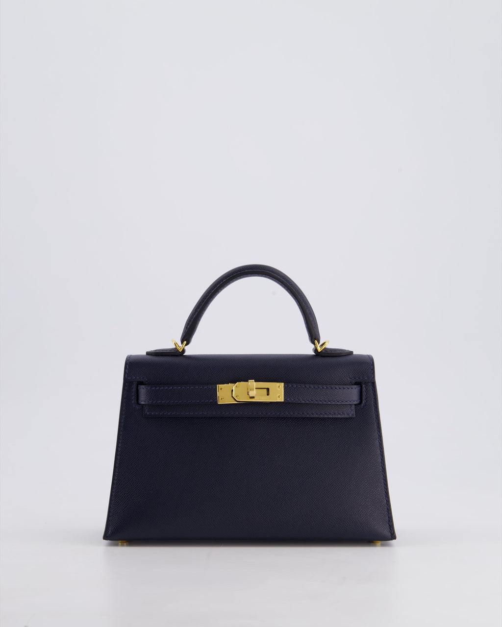 Hermes Mini Kelly II Bag 20cm in Bleu Nuit Madame Leather with Gold Hardware