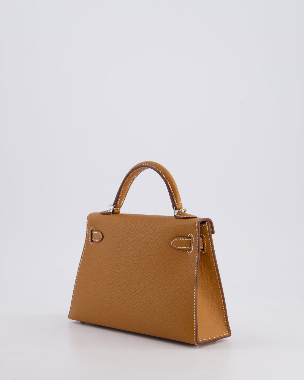 Hermes Mini Kelly II 20cm Bag in Gold Epsom Leather with Palladium Hardware
