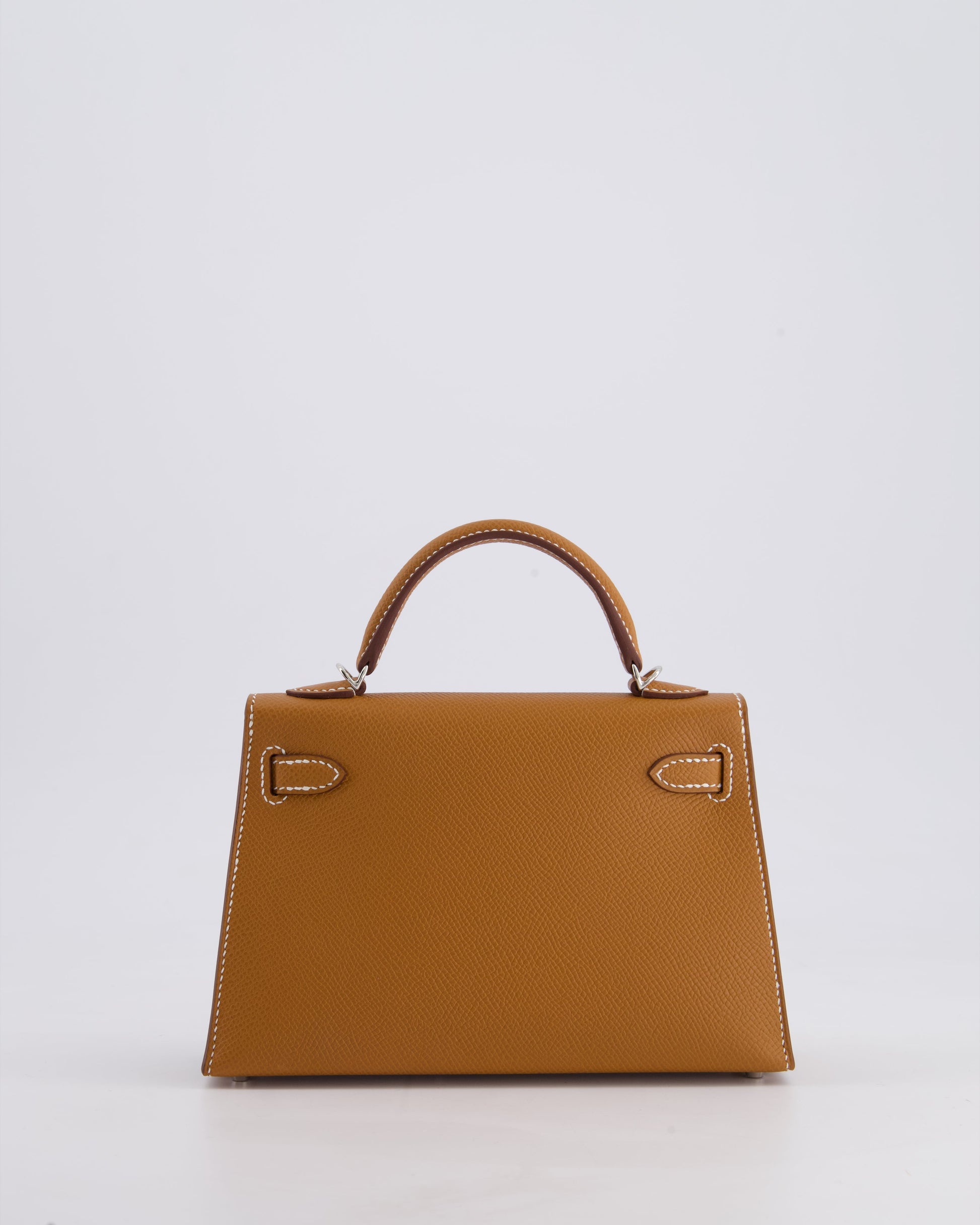 Hermes Mini Kelly II 20cm Bag in Gold Epsom Leather with Palladium Hardware