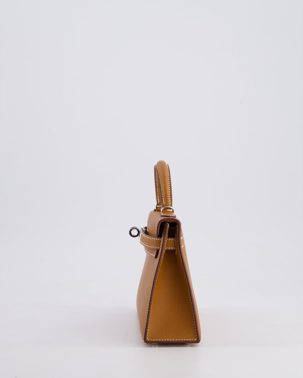 Hermes Mini Kelly II 20cm Bag in Gold Epsom Leather with Palladium Hardware