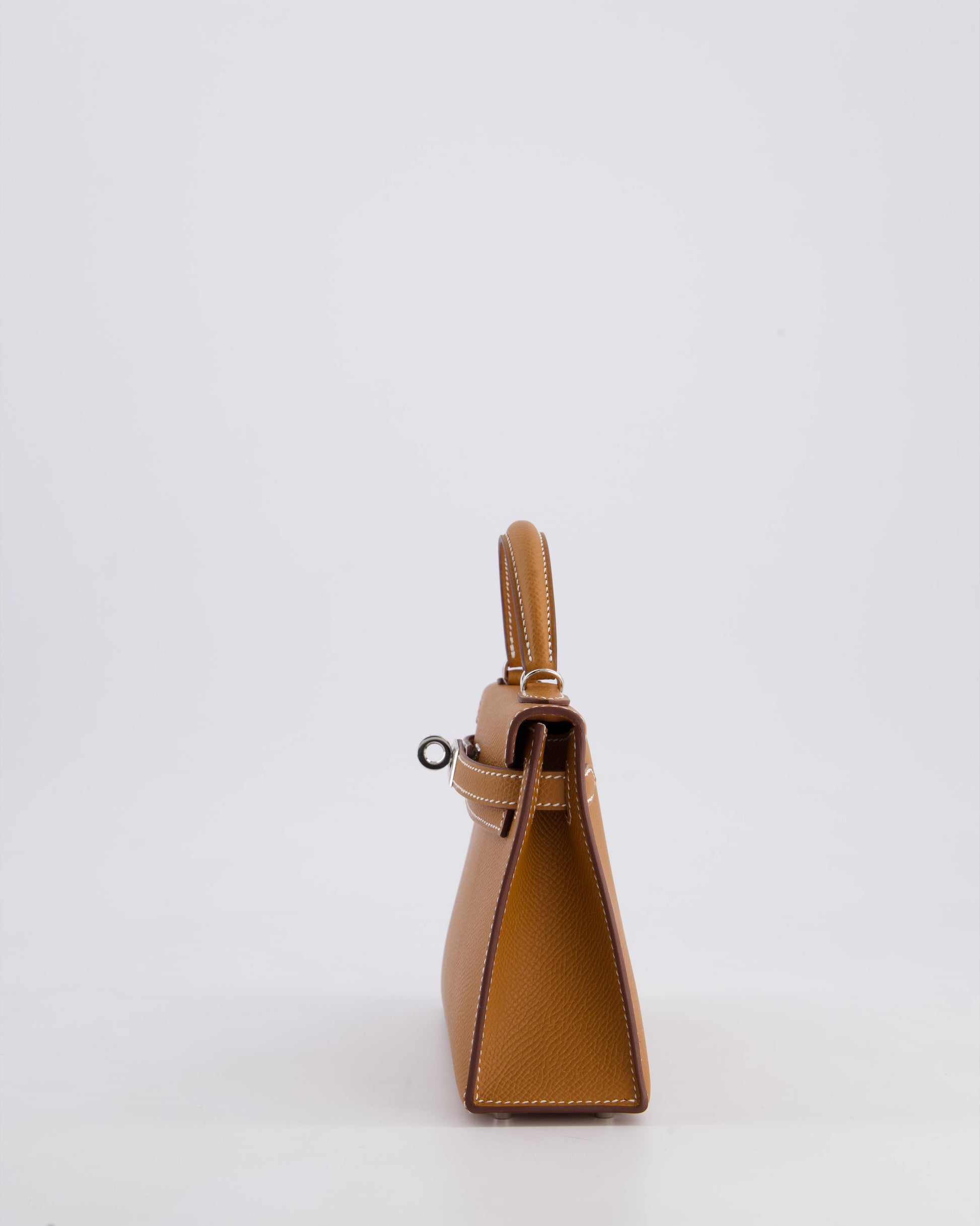 Hermes Mini Kelly II 20cm Bag in Gold Epsom Leather with Palladium Hardware