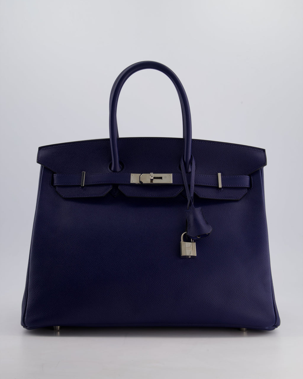 Hermes Birkin 35cm Retourne Bag in Bleu Saphir Epsom Leather with Palladium Hardware