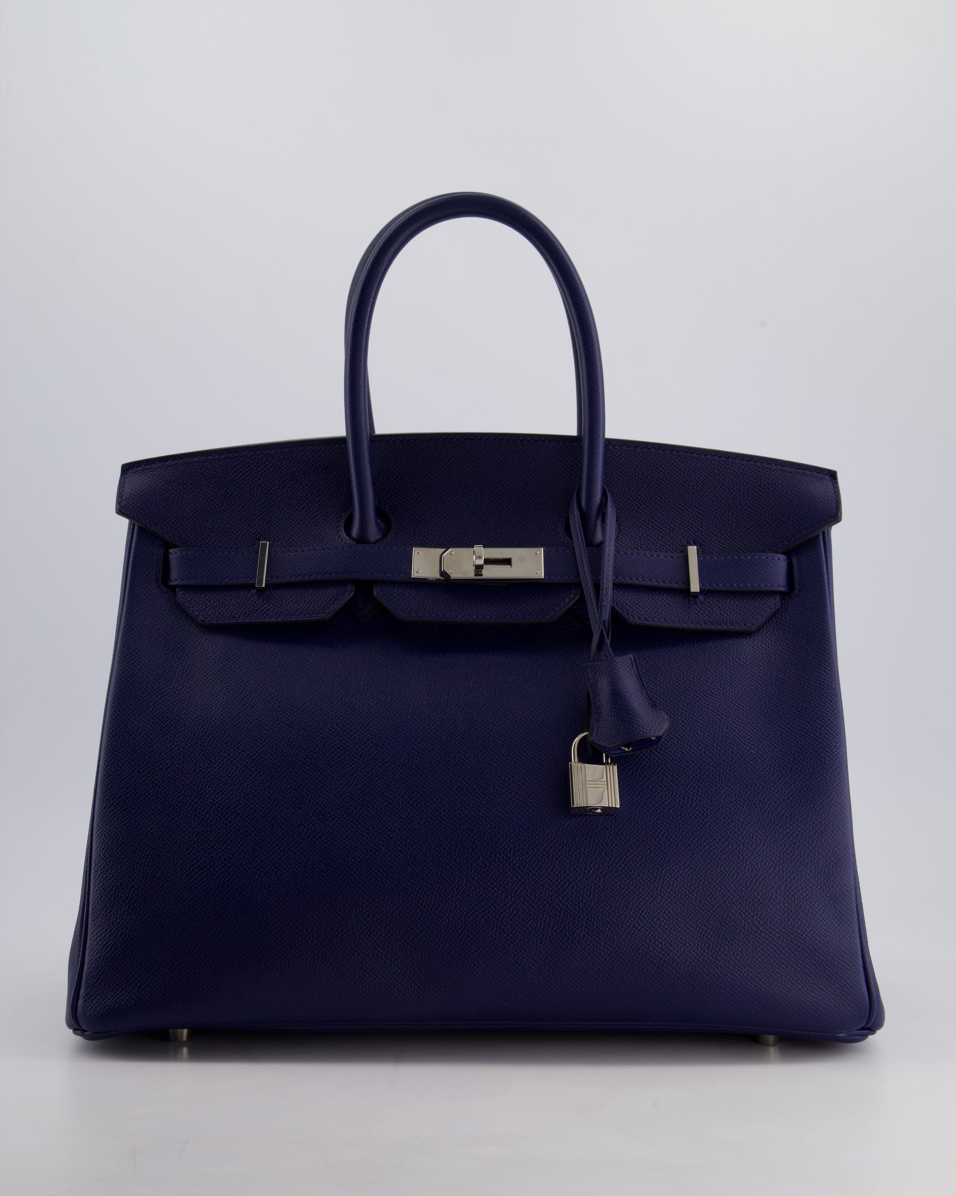 Hermes Birkin 35cm Retourne Bag in Bleu Saphir Epsom Leather with Palladium Hardware