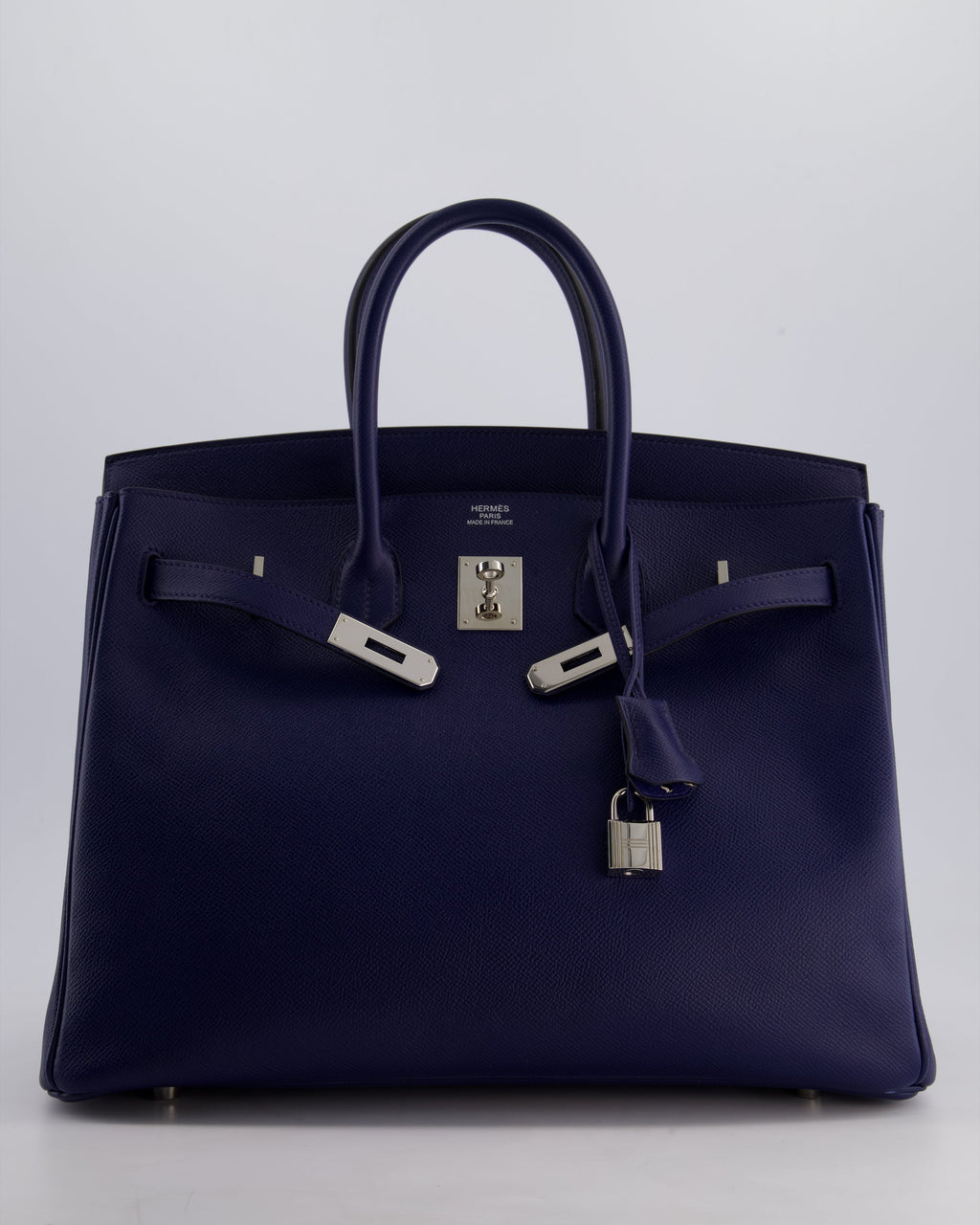 Hermes Birkin 35cm Retourne Bag in Bleu Saphir Epsom Leather with Palladium Hardware