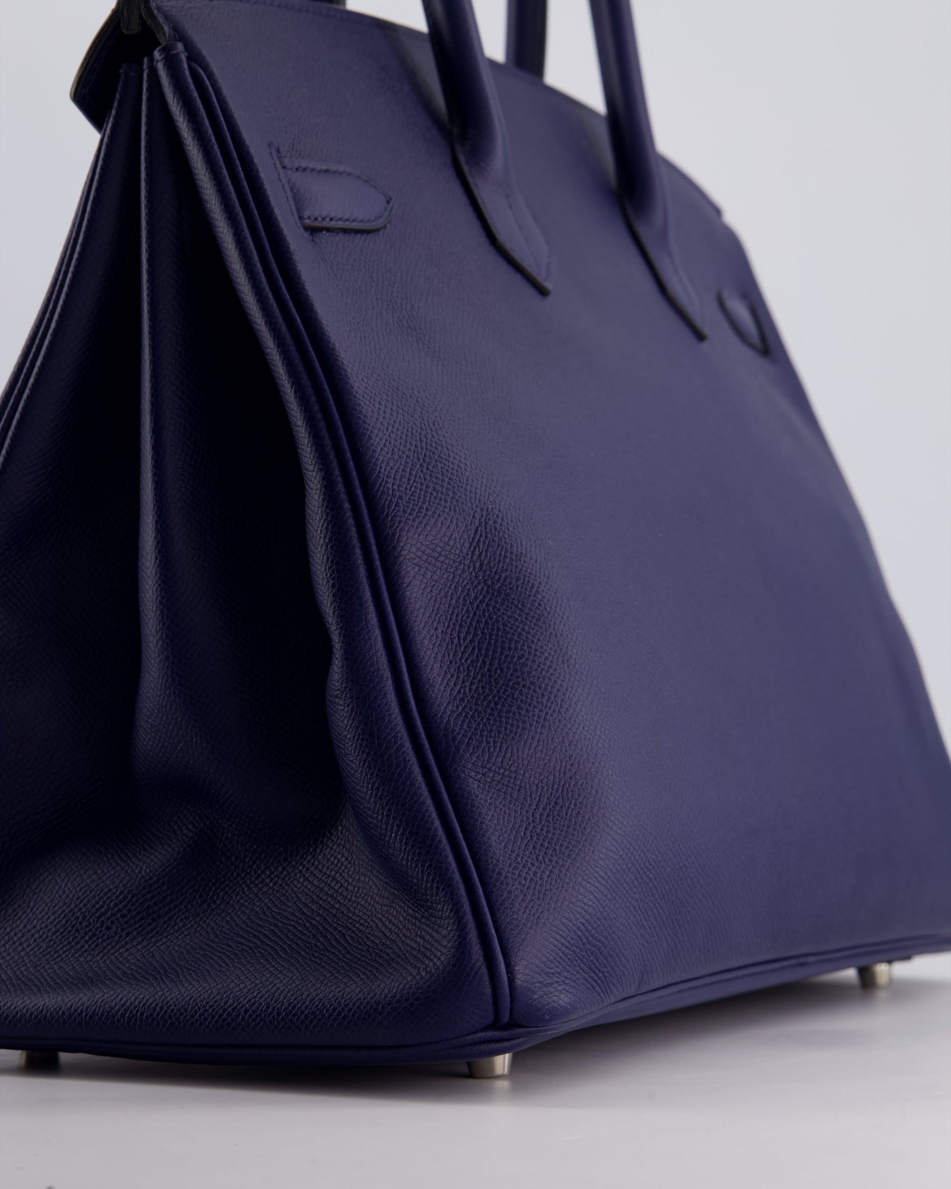 Hermes Birkin 35cm Retourne Bag in Bleu Saphir Epsom Leather with Palladium Hardware