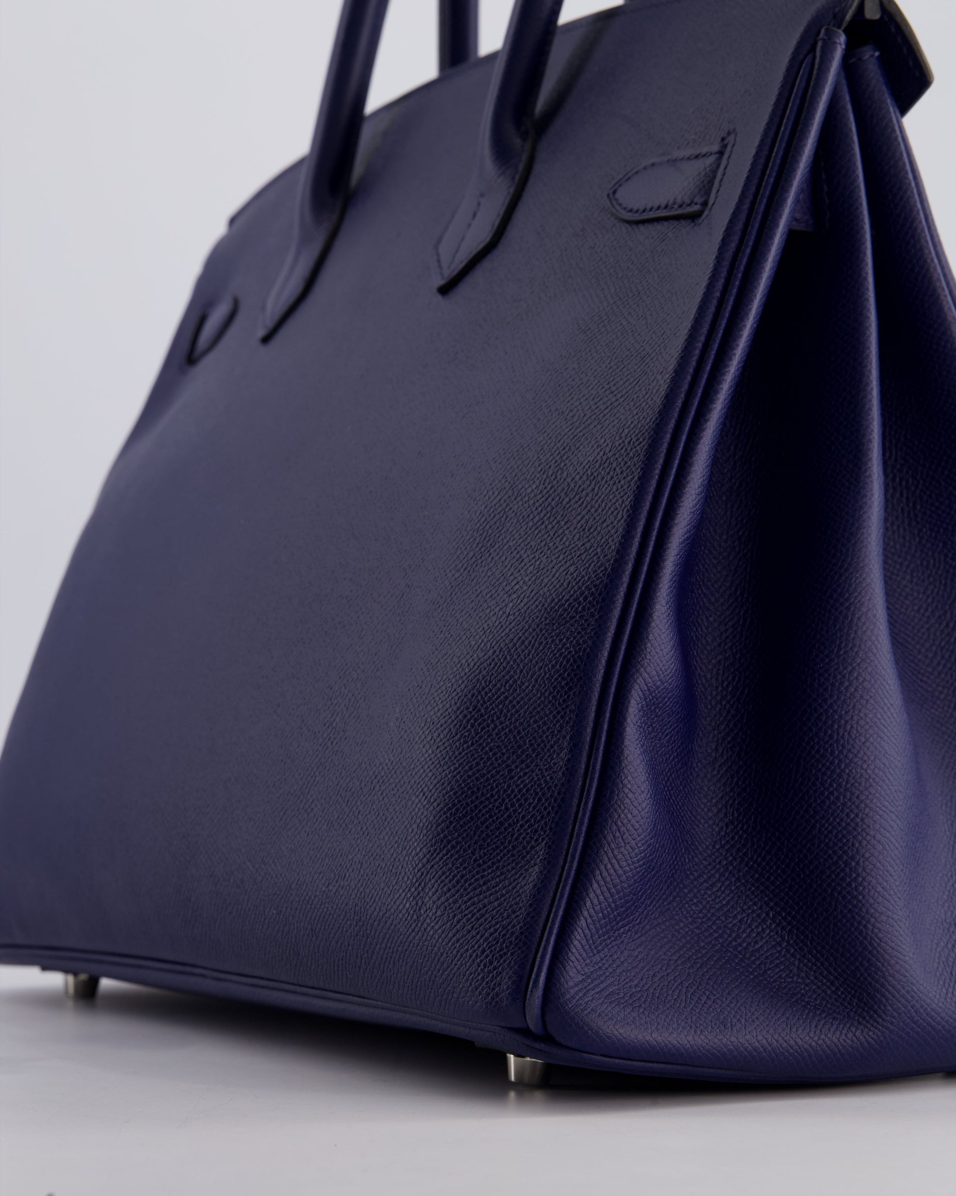 Hermes Birkin 35cm Retourne Bag in Bleu Saphir Epsom Leather with Palladium Hardware