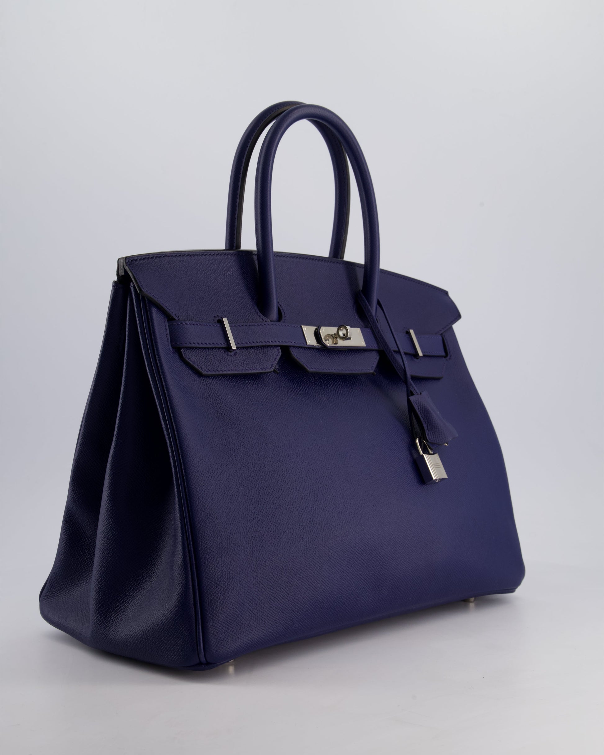 Hermes Birkin 35cm Retourne Bag in Bleu Saphir Epsom Leather with Palladium Hardware