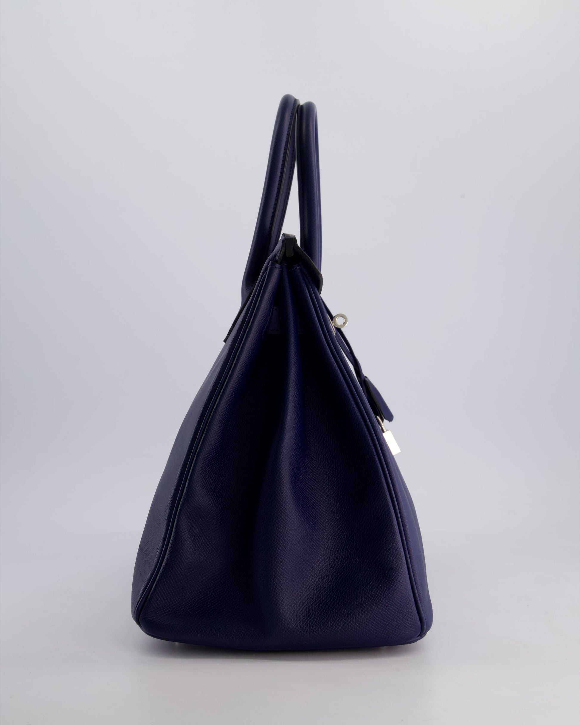 Hermes Birkin 35cm Retourne Bag in Bleu Saphir Epsom Leather with Palladium Hardware