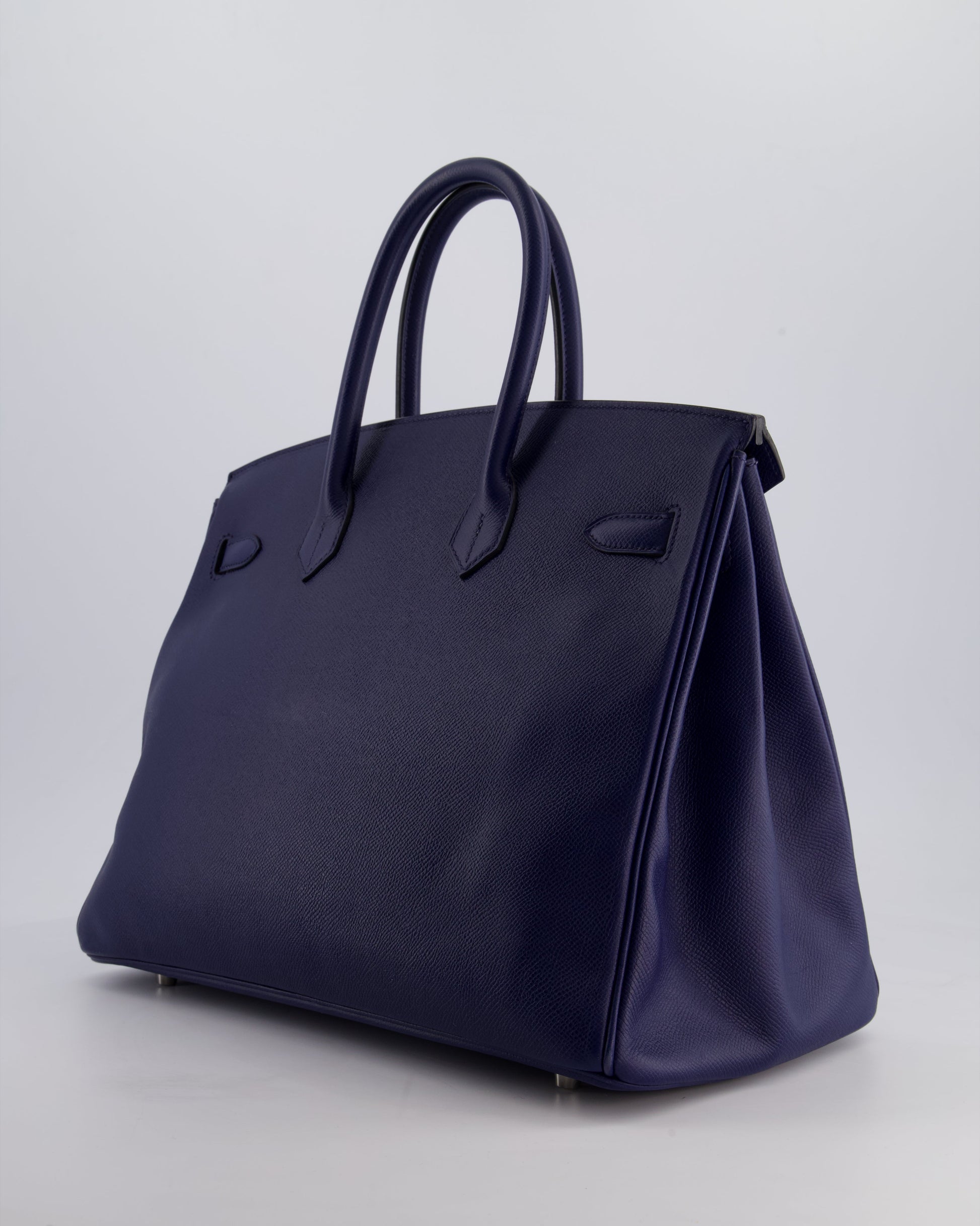 Hermes Birkin 35cm Retourne Bag in Bleu Saphir Epsom Leather with Palladium Hardware