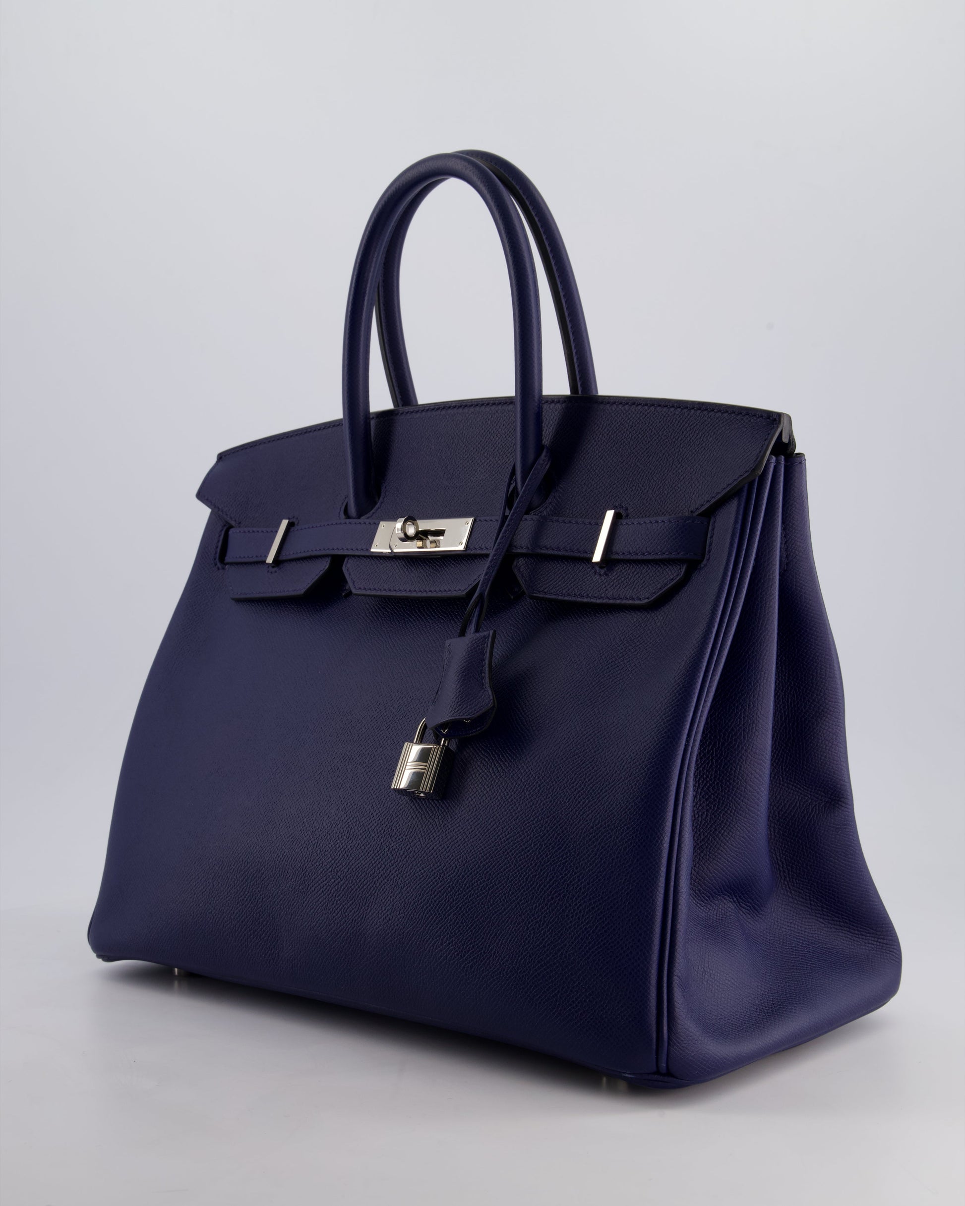 Hermes Birkin 35cm Retourne Bag in Bleu Saphir Epsom Leather with Palladium Hardware