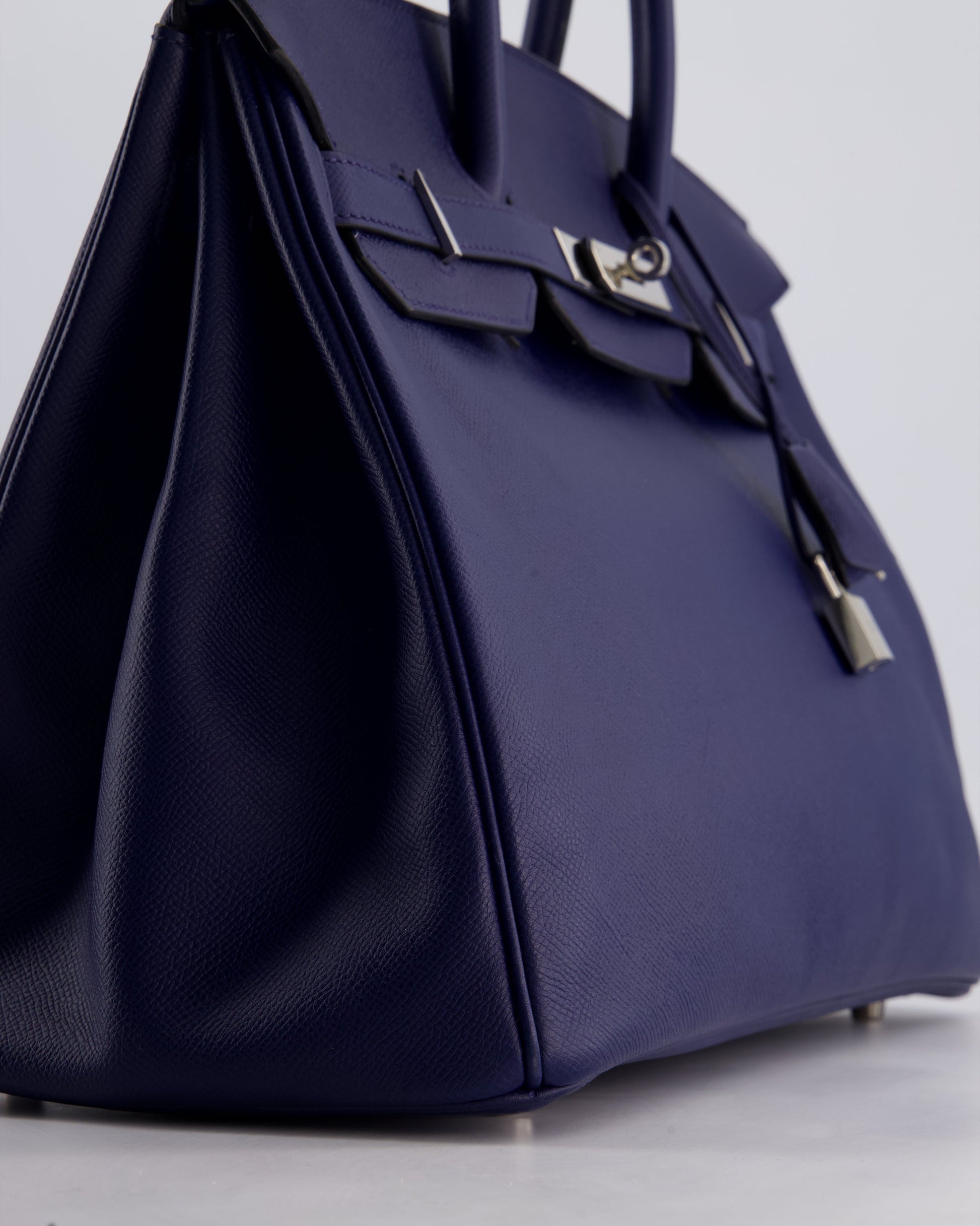 Hermes Birkin 35cm Retourne Bag in Bleu Saphir Epsom Leather with Palladium Hardware