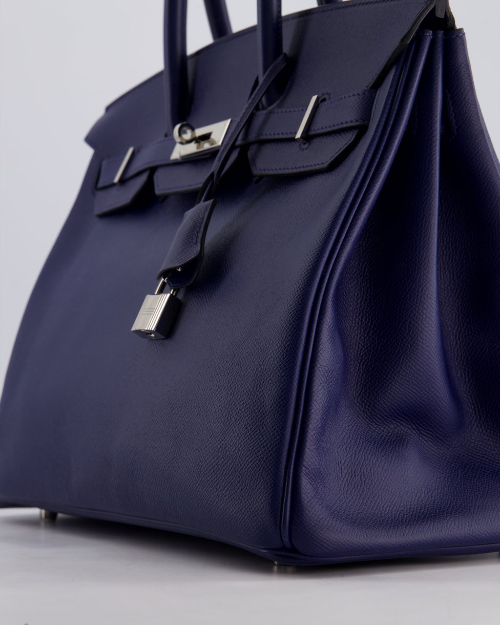 Hermes Birkin 35cm Retourne Bag in Bleu Saphir Epsom Leather with Palladium Hardware