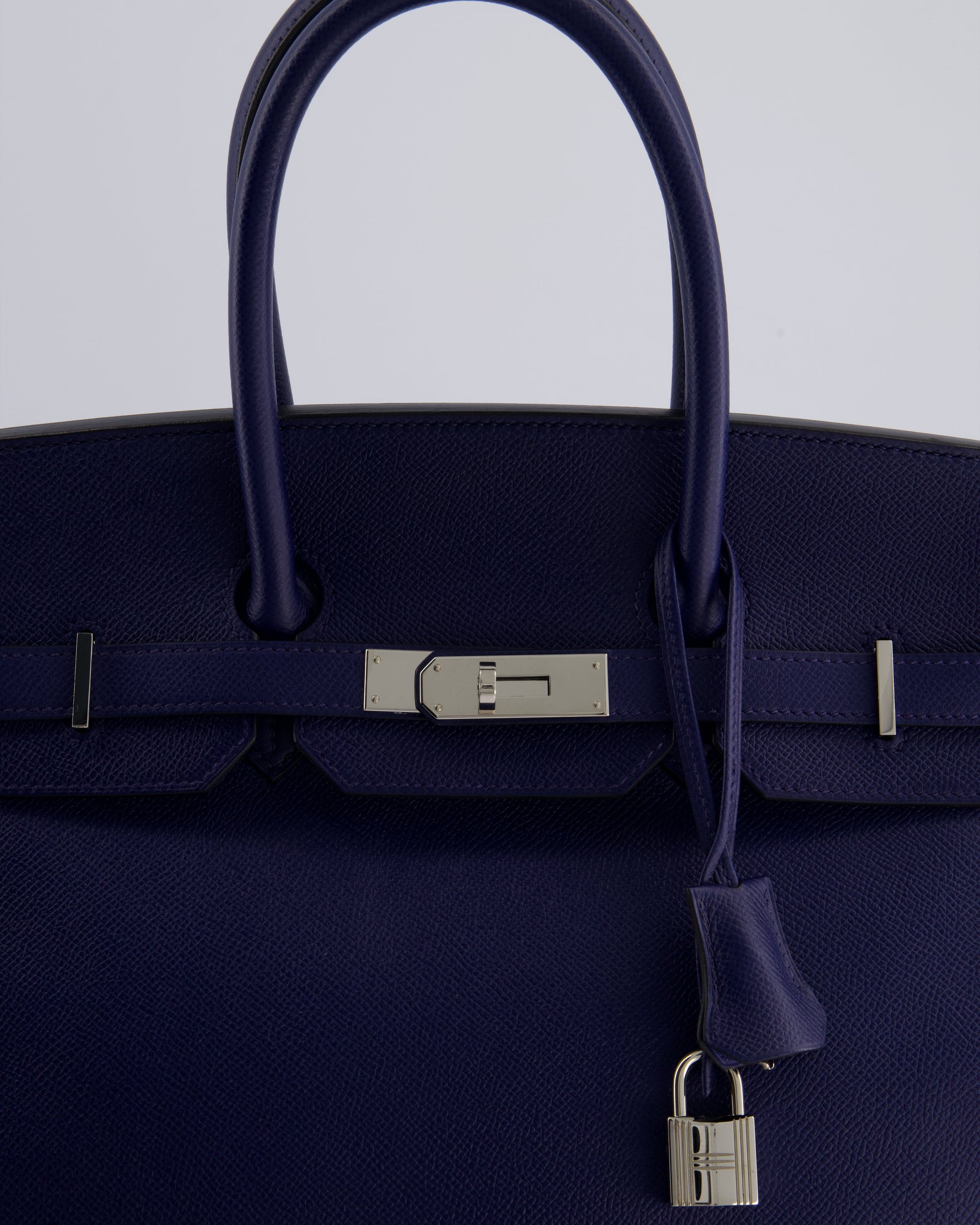 Hermes Birkin 35cm Retourne Bag in Bleu Saphir Epsom Leather with Palladium Hardware