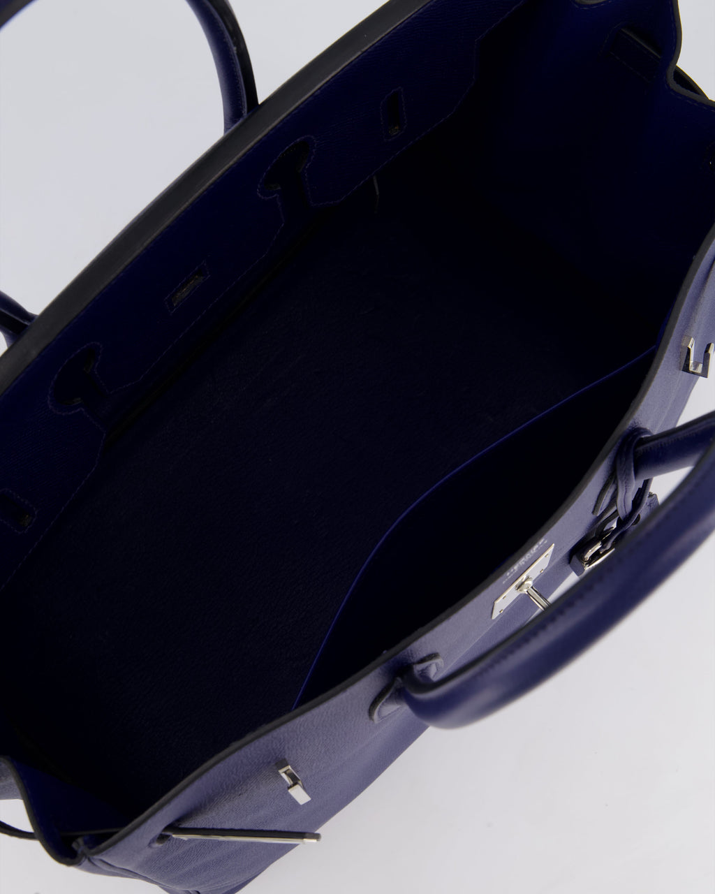 Hermes Birkin 35cm Retourne Bag in Bleu Saphir Epsom Leather with Palladium Hardware