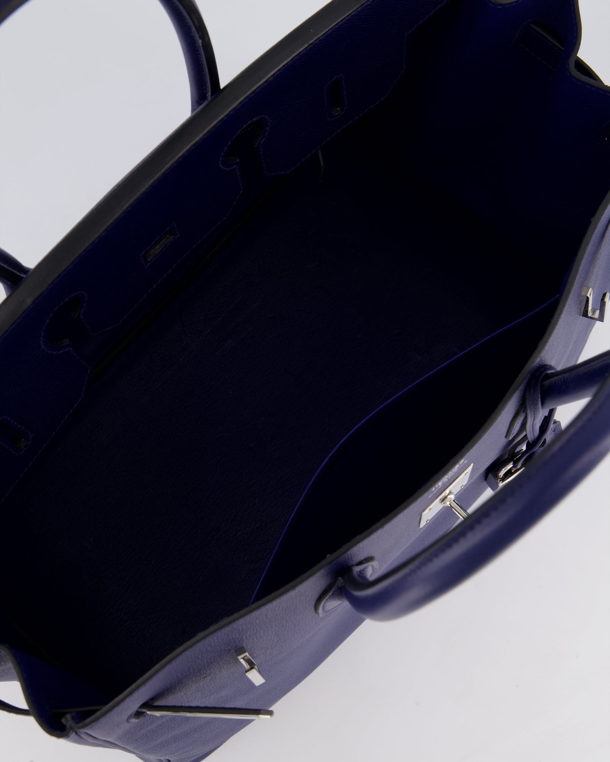 Hermes Birkin 35cm Retourne Bag in Bleu Saphir Epsom Leather with Palladium Hardware
