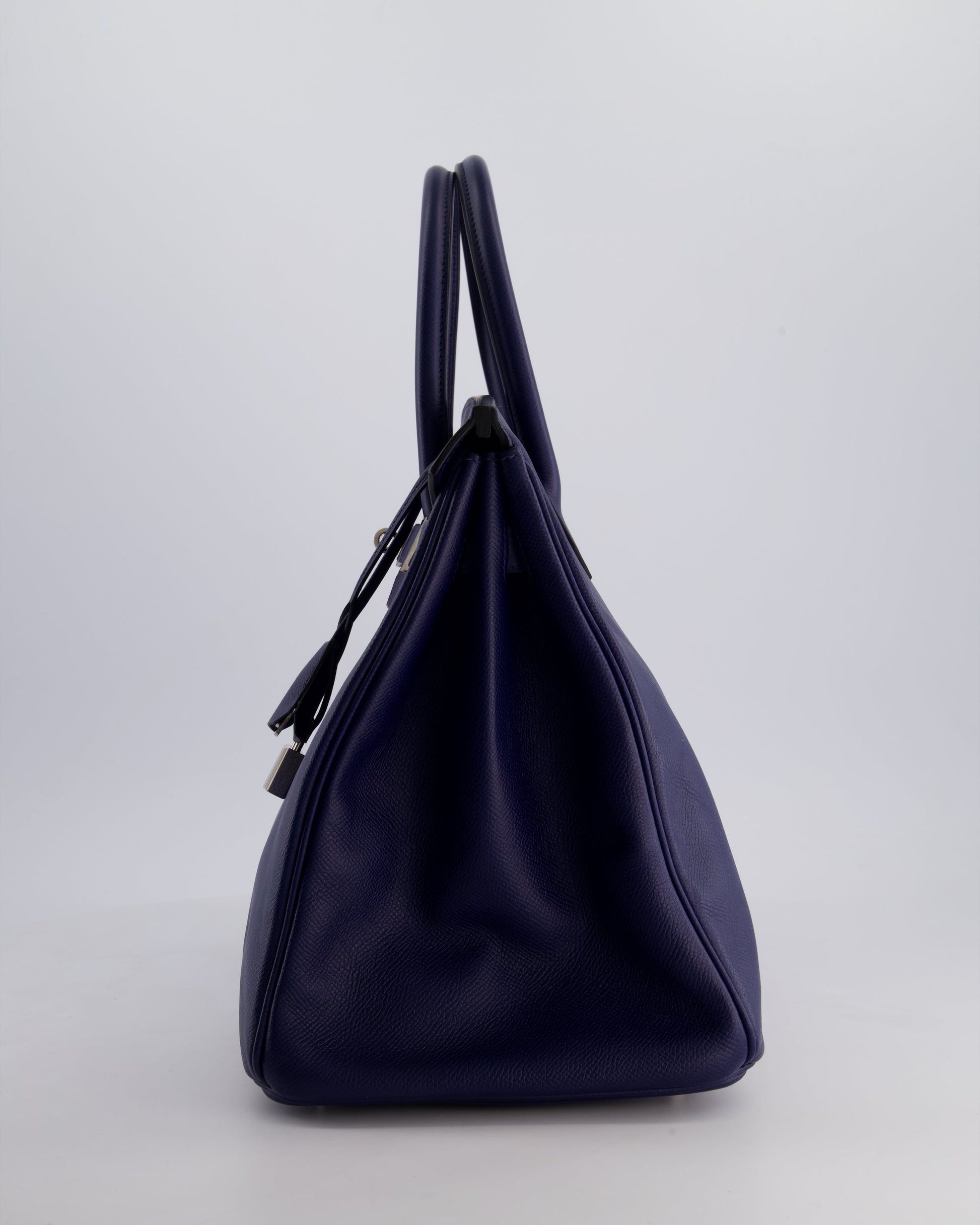 Hermes Birkin 35cm Retourne Bag in Bleu Saphir Epsom Leather with Palladium Hardware