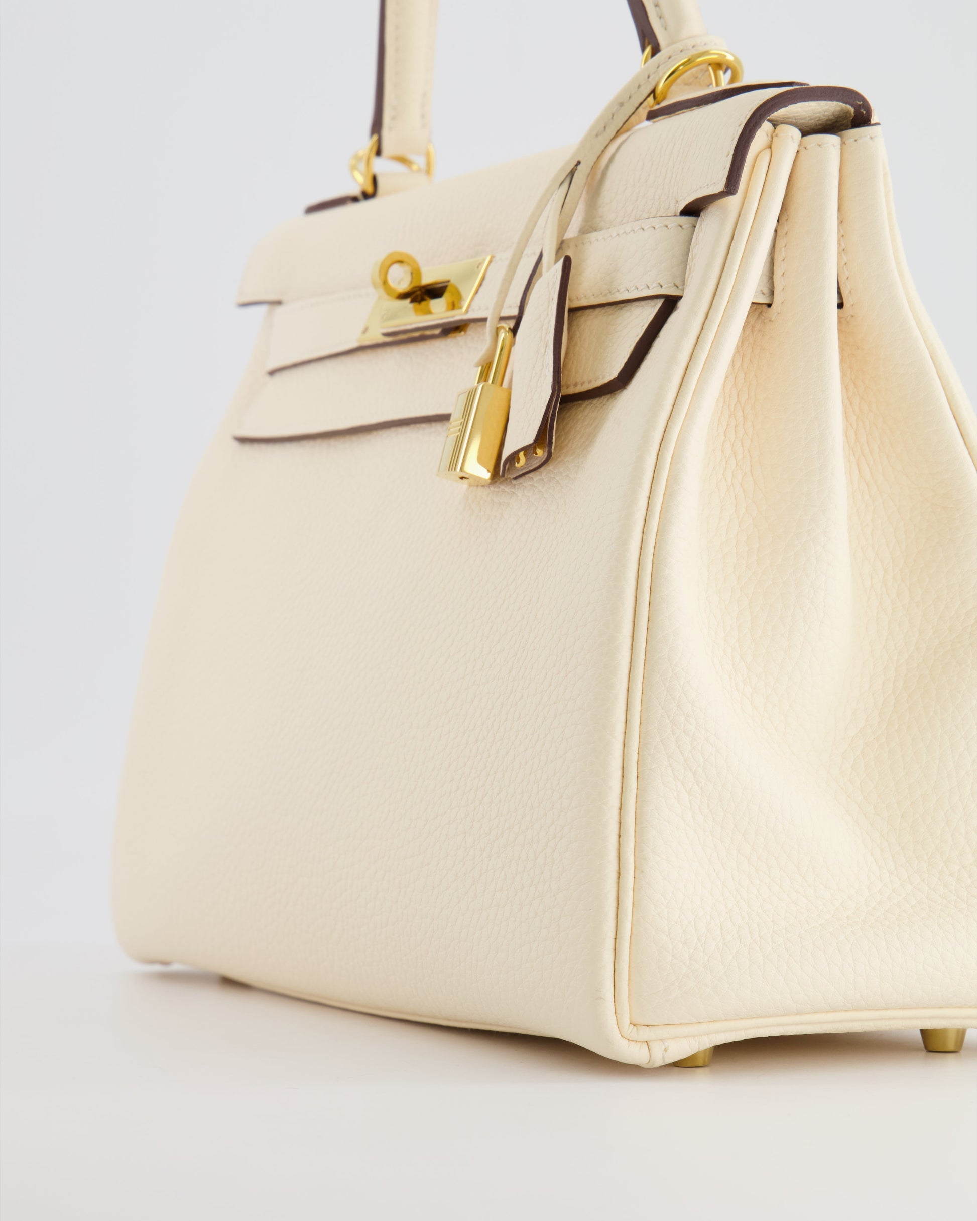 Hermes Kelly 28cm Retourne Bag in Nata Clemence Leather with Gold Hardware