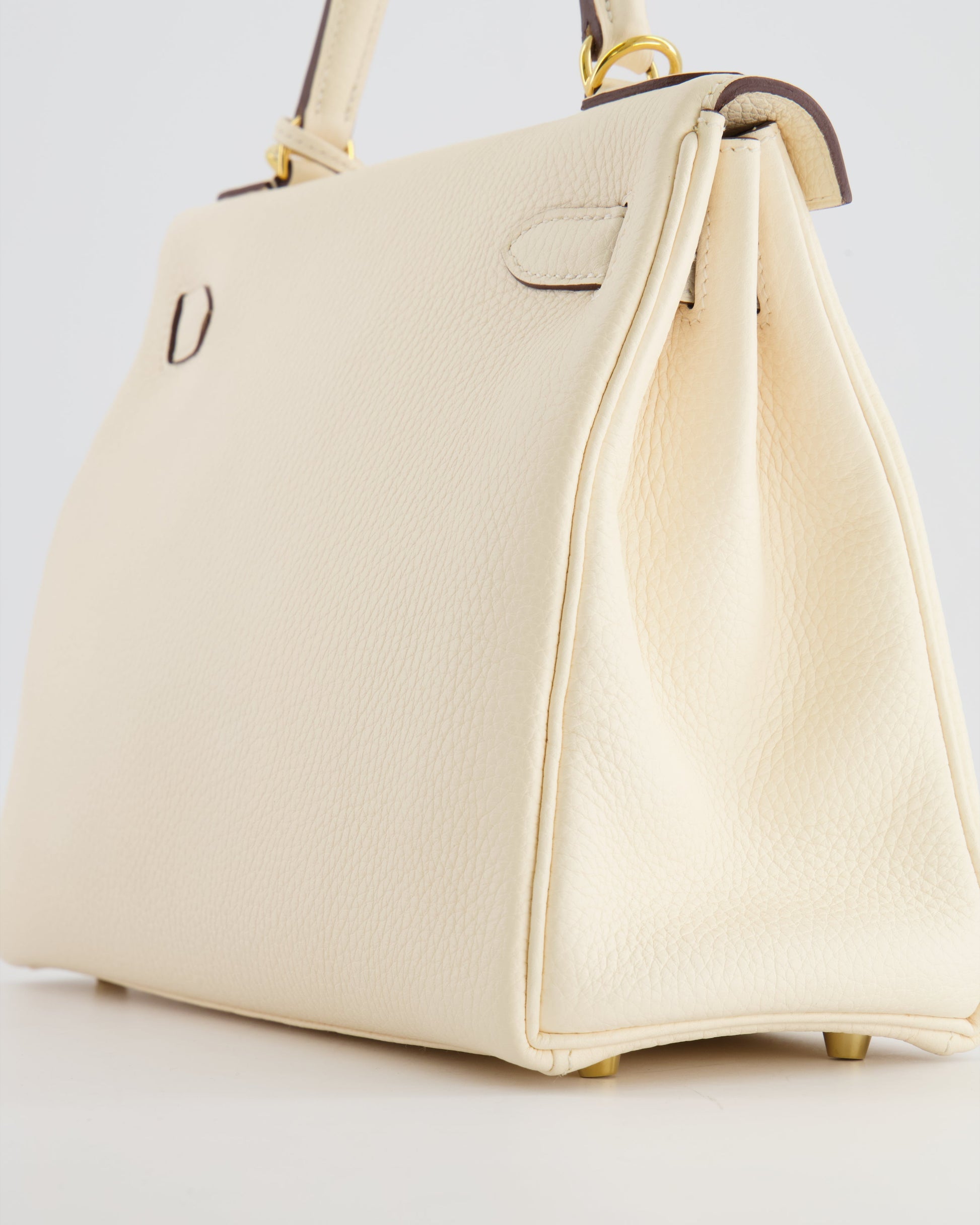 Hermes Kelly 28cm Retourne Bag in Nata Clemence Leather with Gold Hardware
