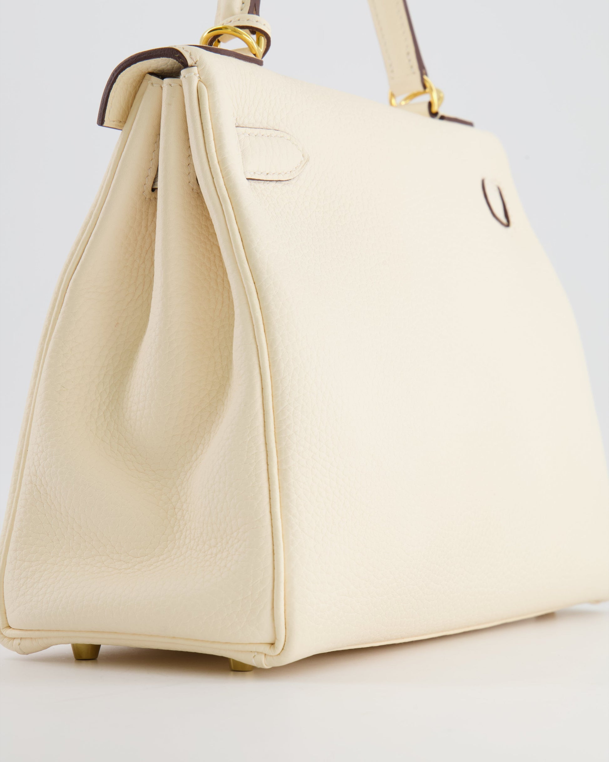 Hermes Kelly 28cm Retourne Bag in Nata Clemence Leather with Gold Hardware
