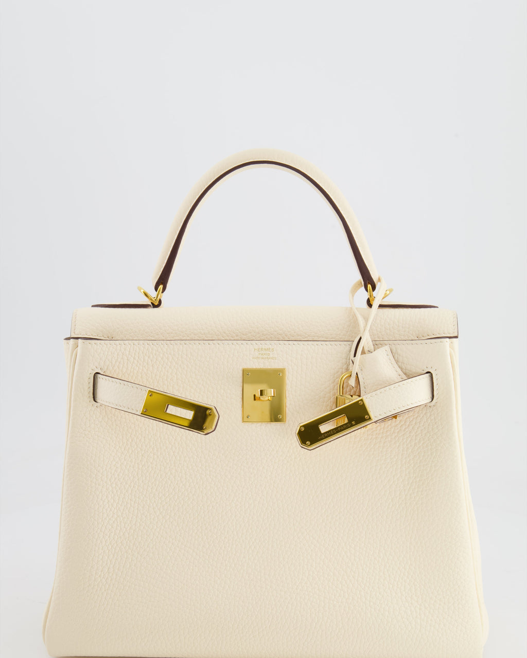Hermes Kelly 28cm Retourne Bag in Nata Clemence Leather with Gold Hardware