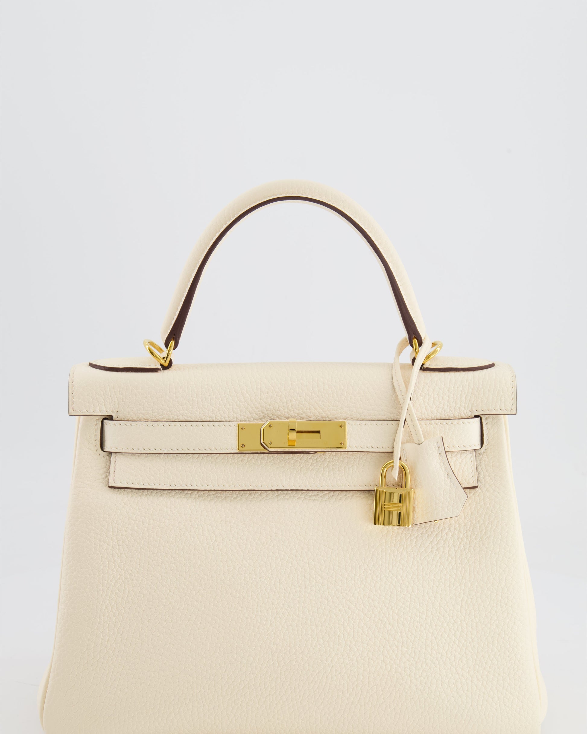 Hermes Kelly 28cm Retourne Bag in Nata Clemence Leather with Gold Hardware