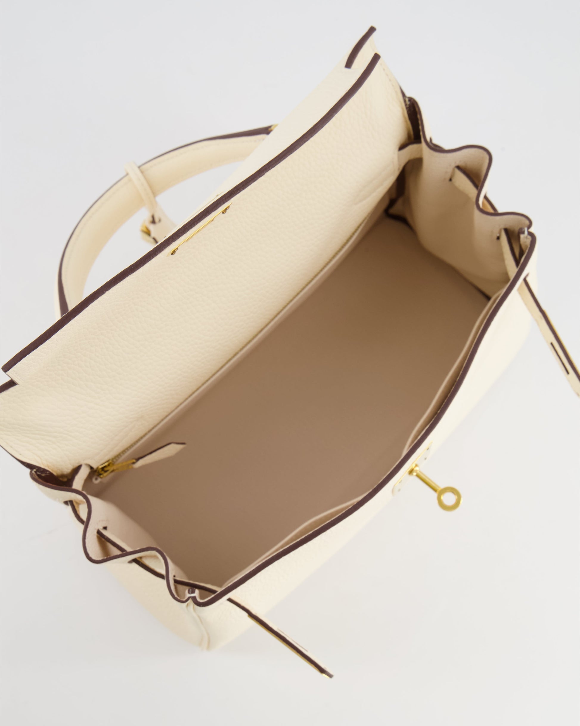 Hermes Kelly 28cm Retourne Bag in Nata Clemence Leather with Gold Hardware