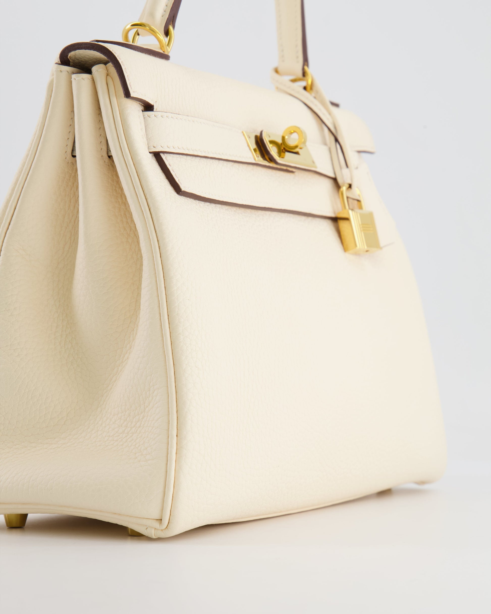 Hermes Kelly 28cm Retourne Bag in Nata Clemence Leather with Gold Hardware